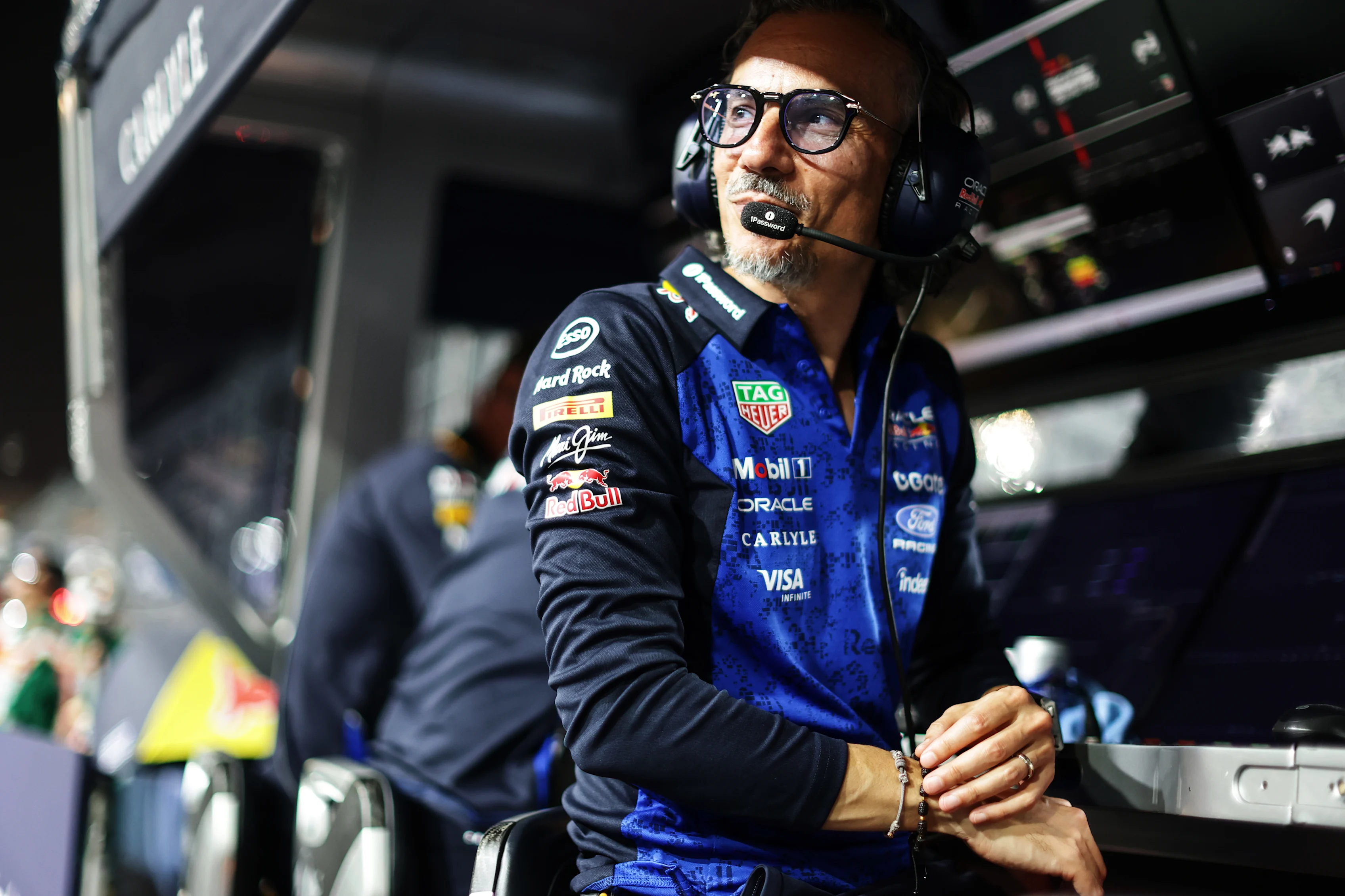 SINGAPORE, SINGAPORE - OCTOBER 09: Laurent Mekies, Team Principal of Oracle Red Bull Racing on the