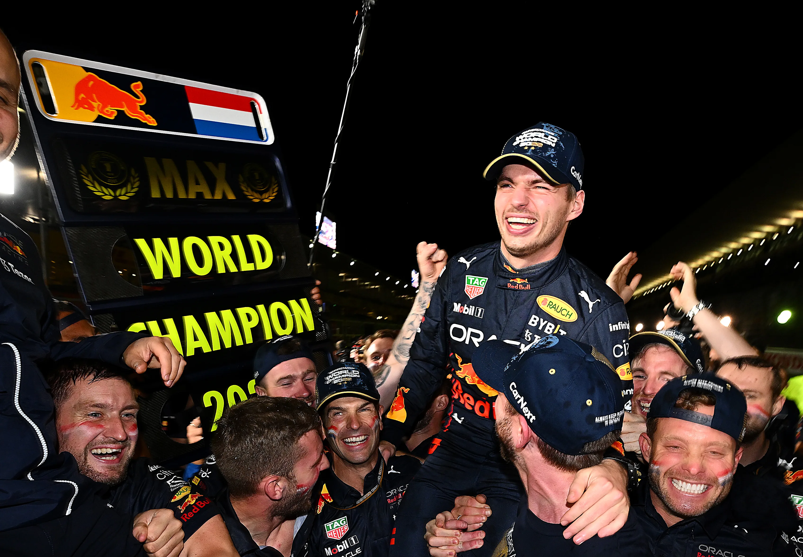 SUZUKA, JAPAN - OCTOBER 09: Race winner and 2022 F1 World Drivers Champion Max Verstappen of