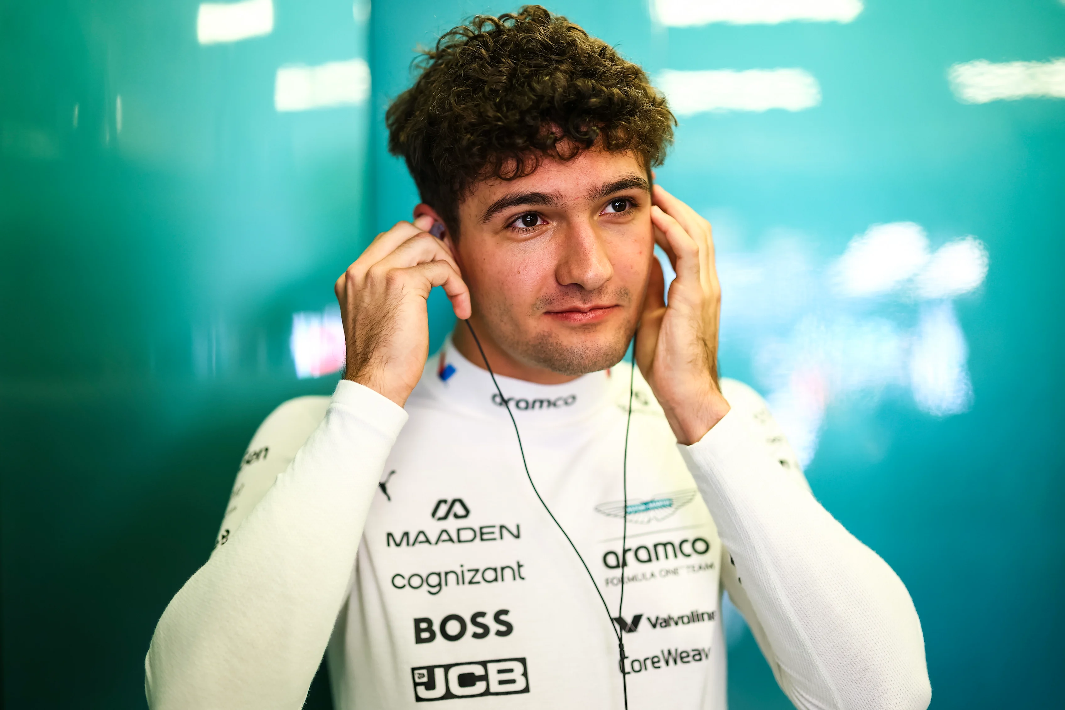 MEXICO CITY, MEXICO - OCTOBER 24: Jak Crawford of United States and Aston Martin F1 Team prepares