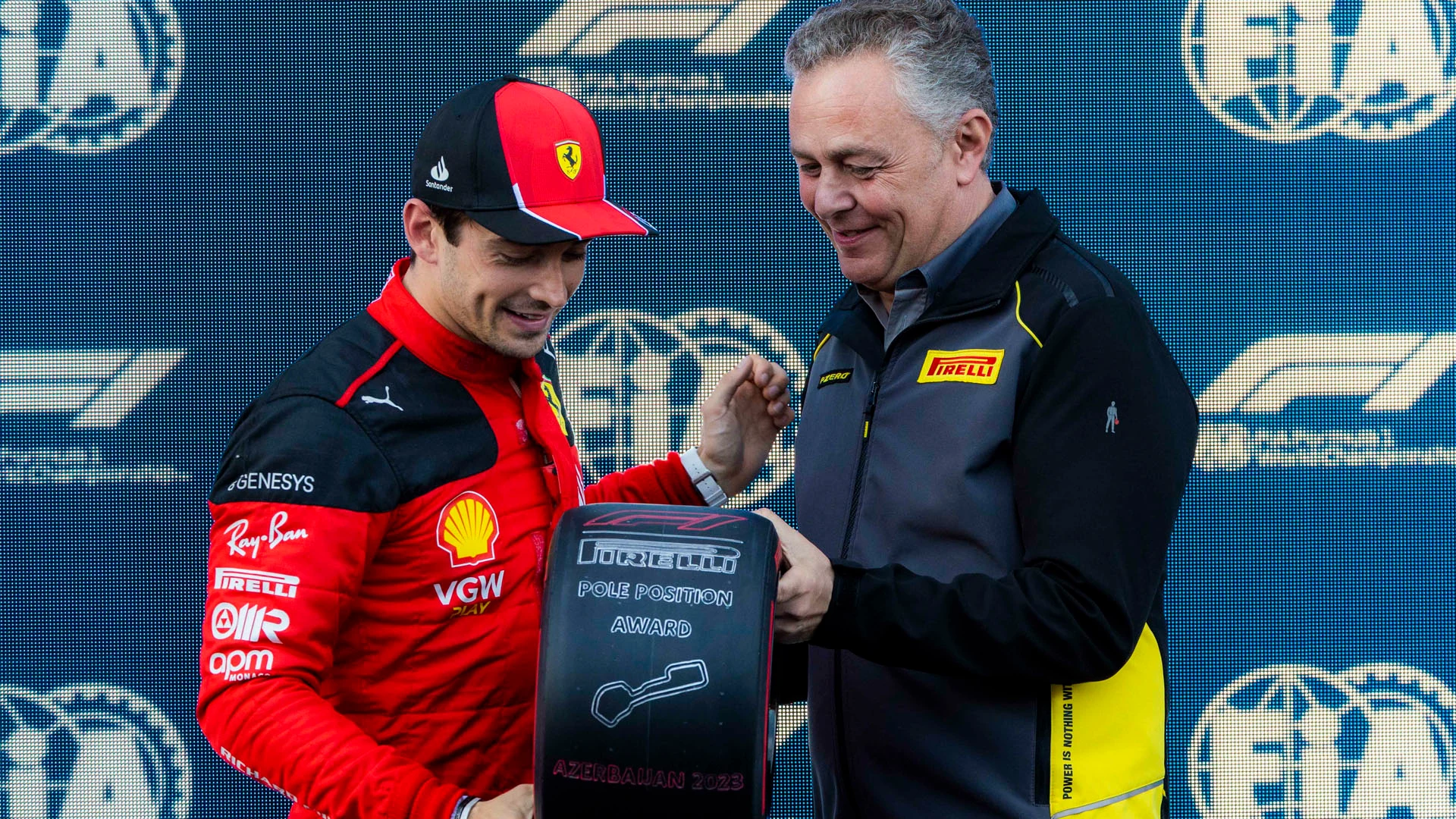 BAKU CITY CIRCUIT, AZERBAIJAN - APRIL 28: Mario Isola, Racing Manager, Pirelli Motorsport, presents