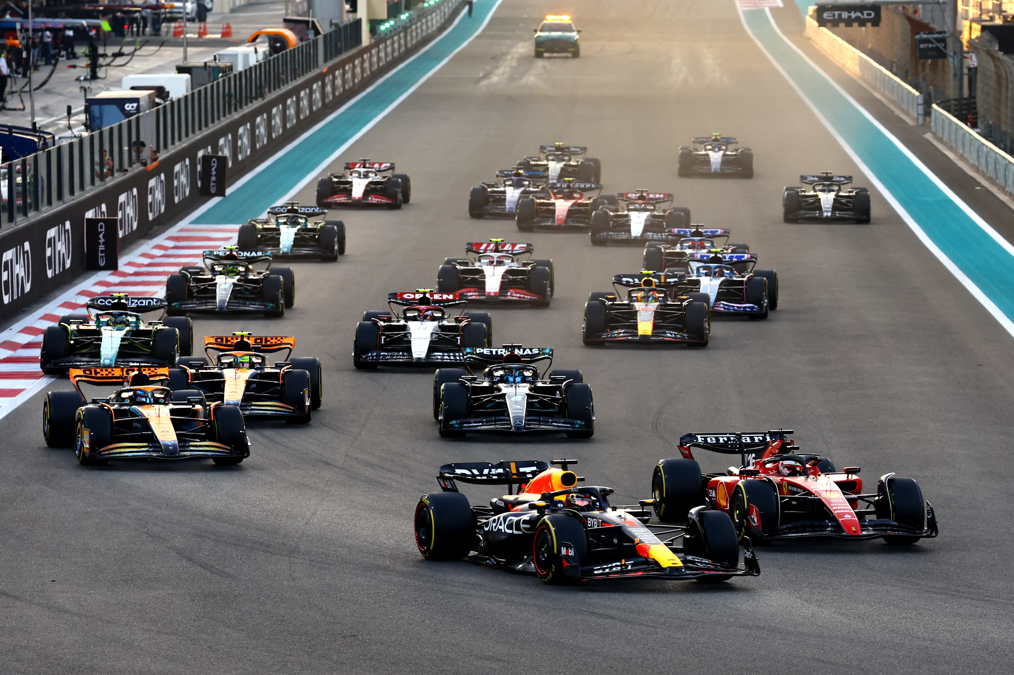 ABU DHABI, UNITED ARAB EMIRATES - NOVEMBER 26: Max Verstappen of the Netherlands driving the (1)