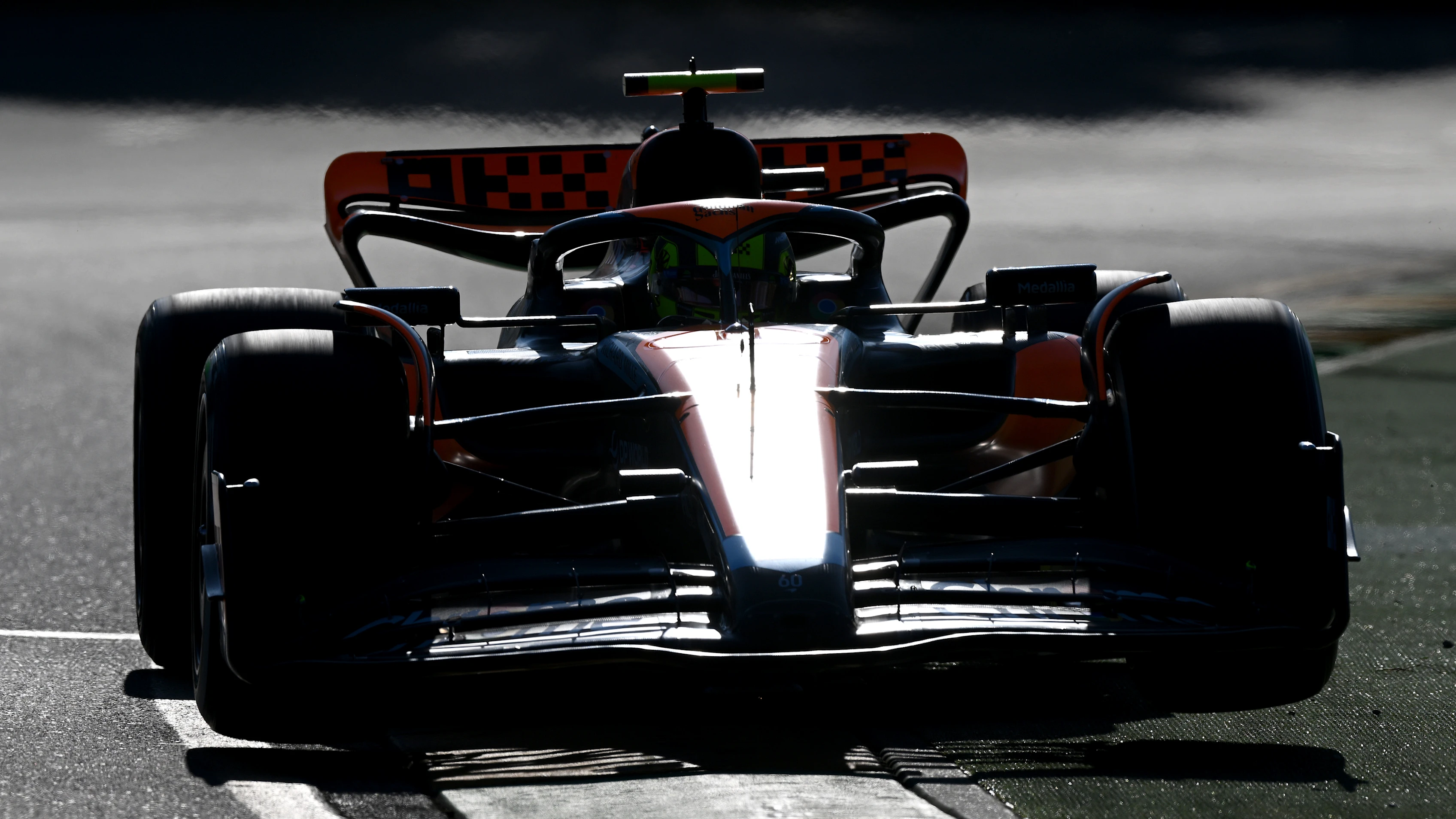 MELBOURNE, AUSTRALIA - APRIL 02: Lando Norris of Great Britain driving the (4) McLaren MCL60 Mercedes on track during the F1 Grand Prix of Australia at Albert Park Grand Prix Circuit on April 02, 2023 in Melbourne, Australia. (Photo by Clive Mason - Formula 1/Formula 1 via Getty Images)