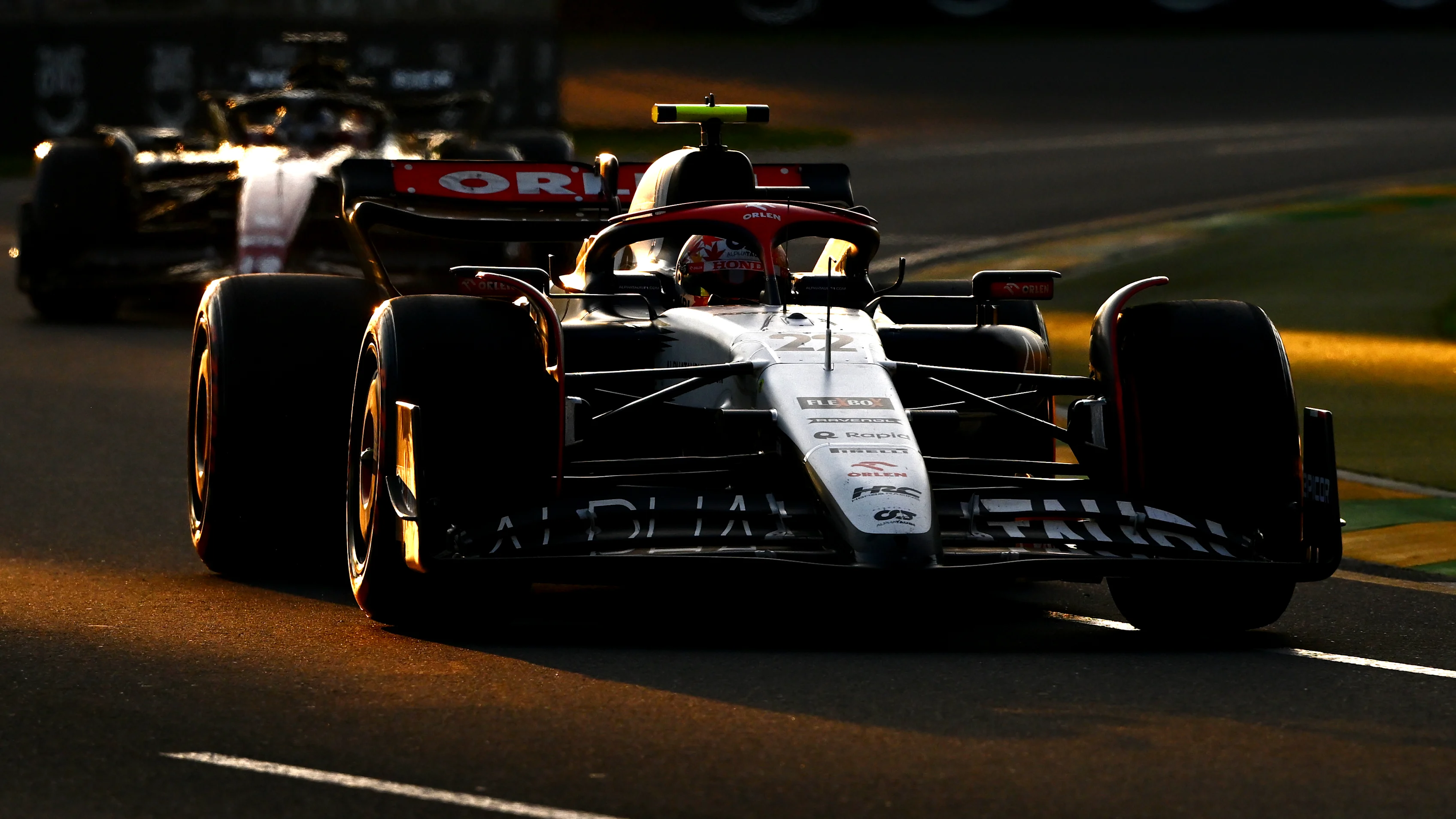 MELBOURNE, AUSTRALIA - APRIL 02: Yuki Tsunoda of Japan driving the (22) Scuderia AlphaTauri AT04 on track during the F1 Grand Prix of Australia at Albert Park Grand Prix Circuit on April 02, 2023 in Melbourne, Australia. (Photo by Clive Mason - Formula 1/Formula 1 via Getty Images)