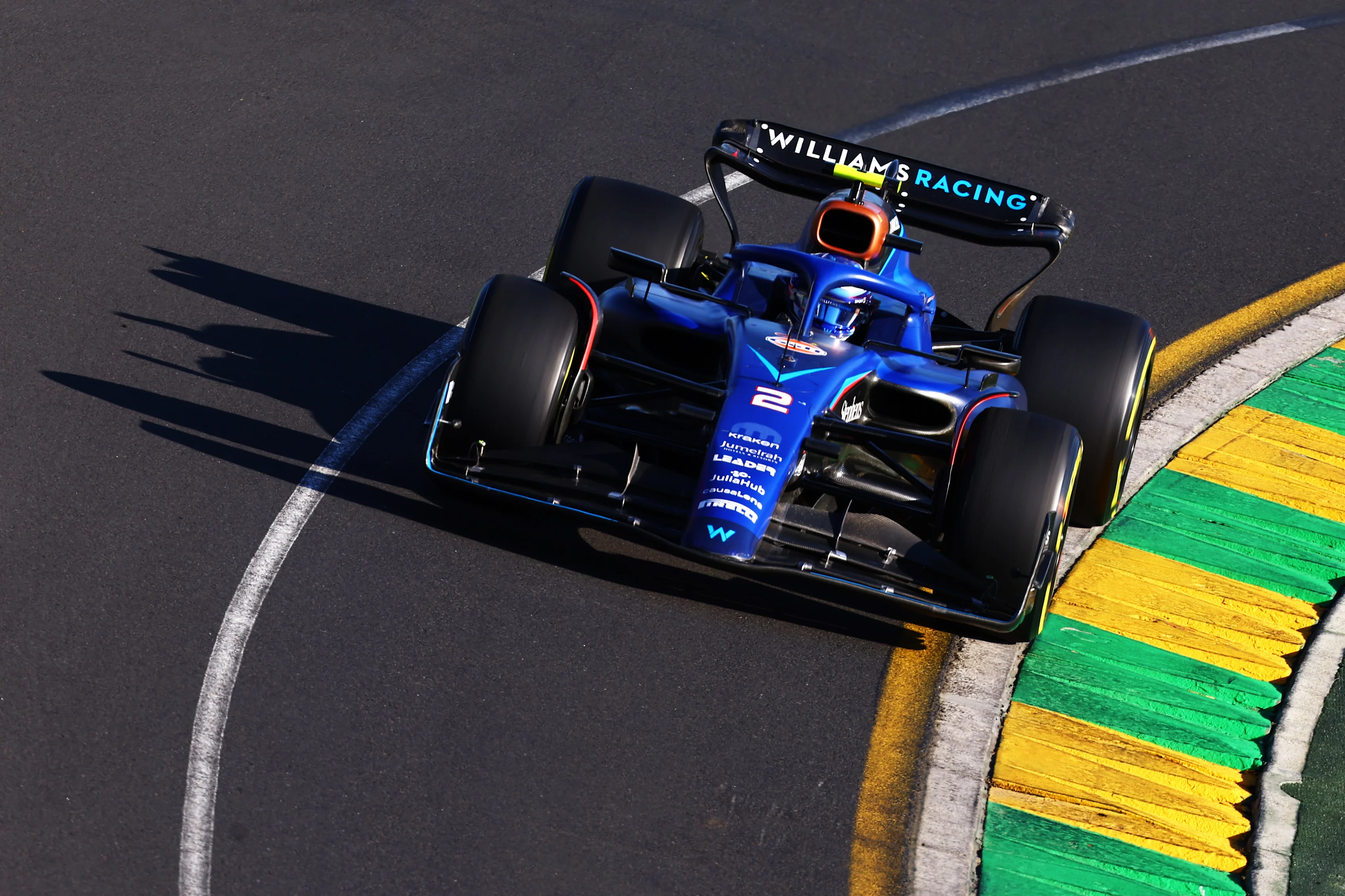 MELBOURNE, AUSTRALIA - APRIL 02: Logan Sargeant of United States driving the (2) Williams FW45