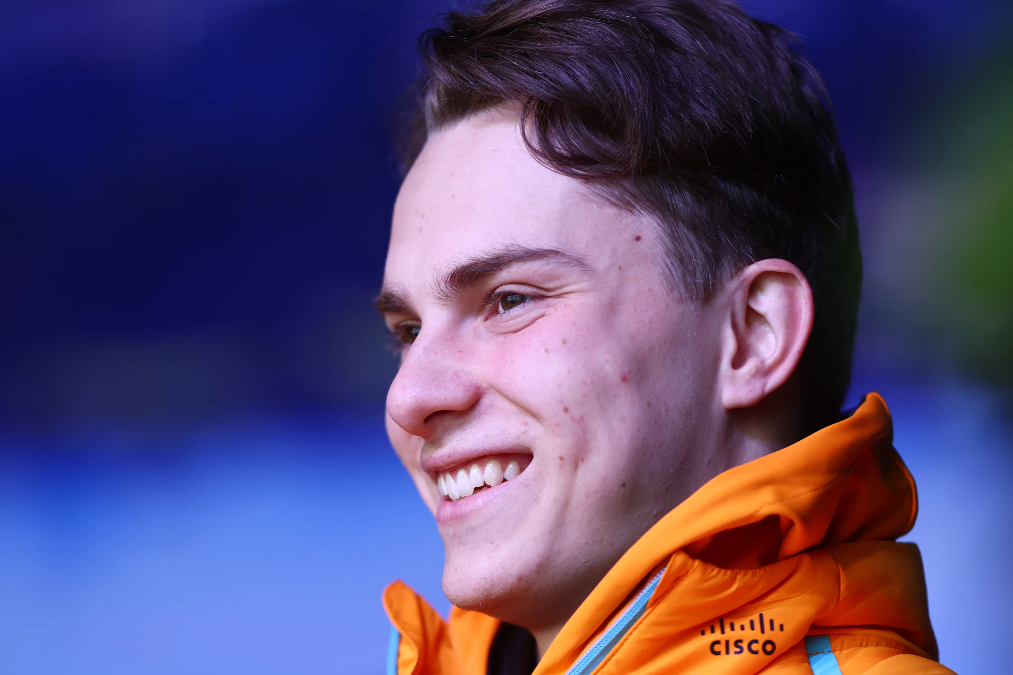 MELBOURNE, AUSTRALIA - MARCH 31: Oscar Piastri of Australia and McLaren looks on from the fan stage