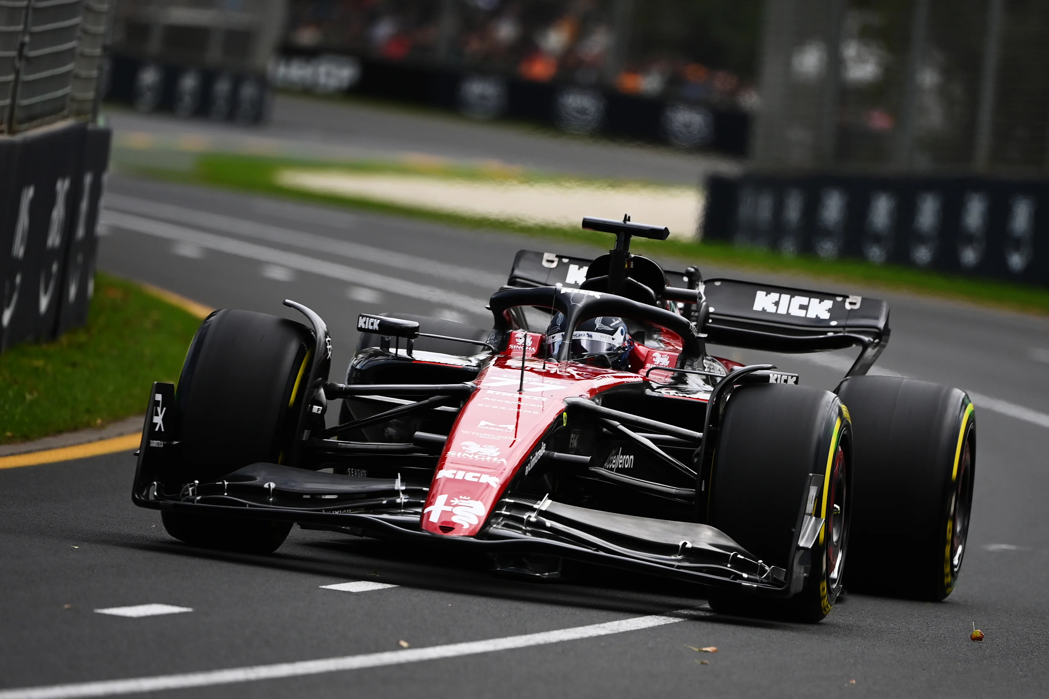 MELBOURNE, AUSTRALIA - APRIL 01: Valtteri Bottas of Finland driving the (77) Alfa Romeo F1 C43 Ferrari on track during final practice ahead of the F1 Grand Prix of Australia at Albert Park Grand Prix Circuit on April 01, 2023 in Melbourne, Australia. (Photo by Quinn Rooney/Getty Images)