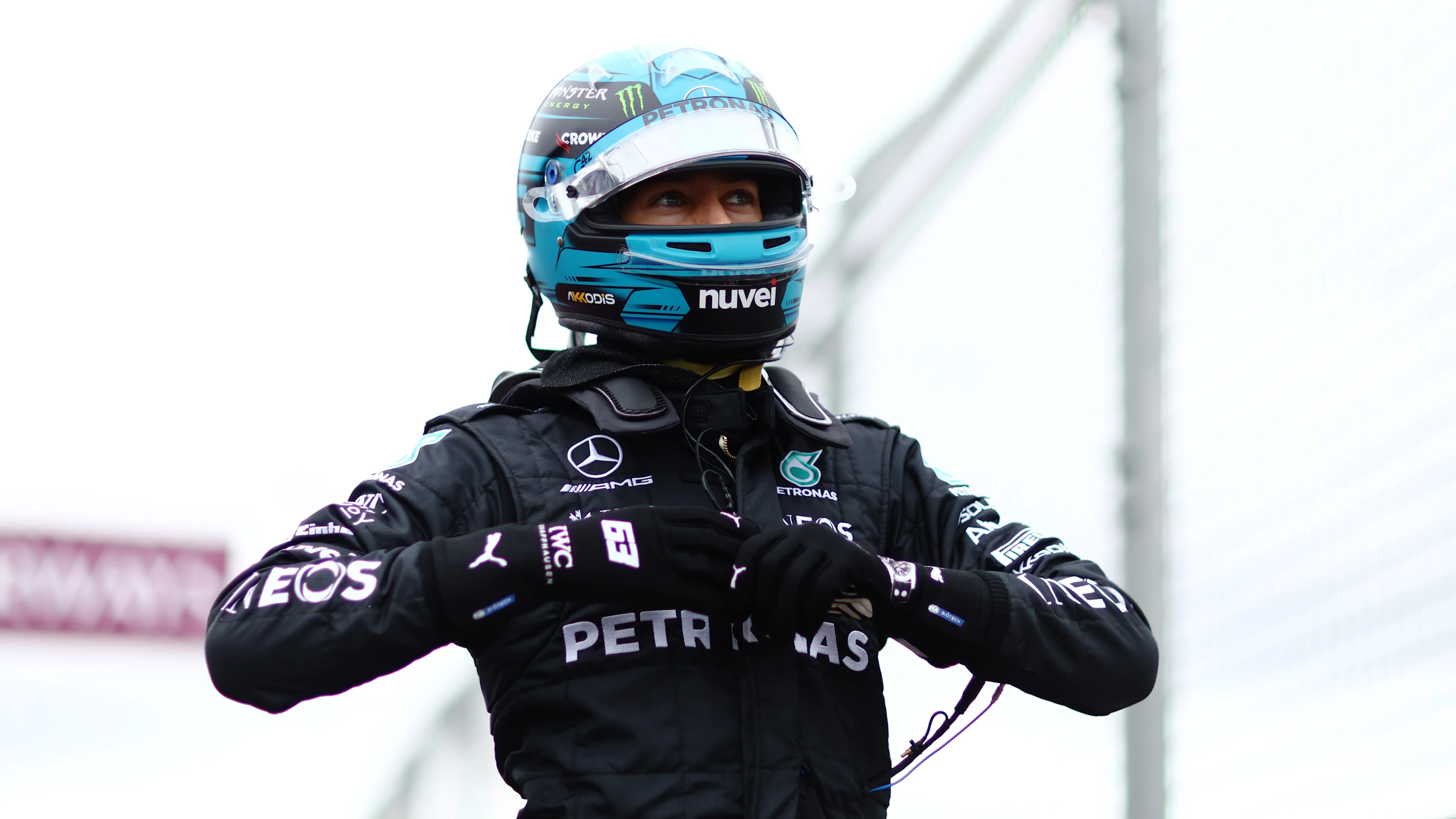 MELBOURNE, AUSTRALIA - APRIL 01: Second placed qualifier George Russell of Great Britain and