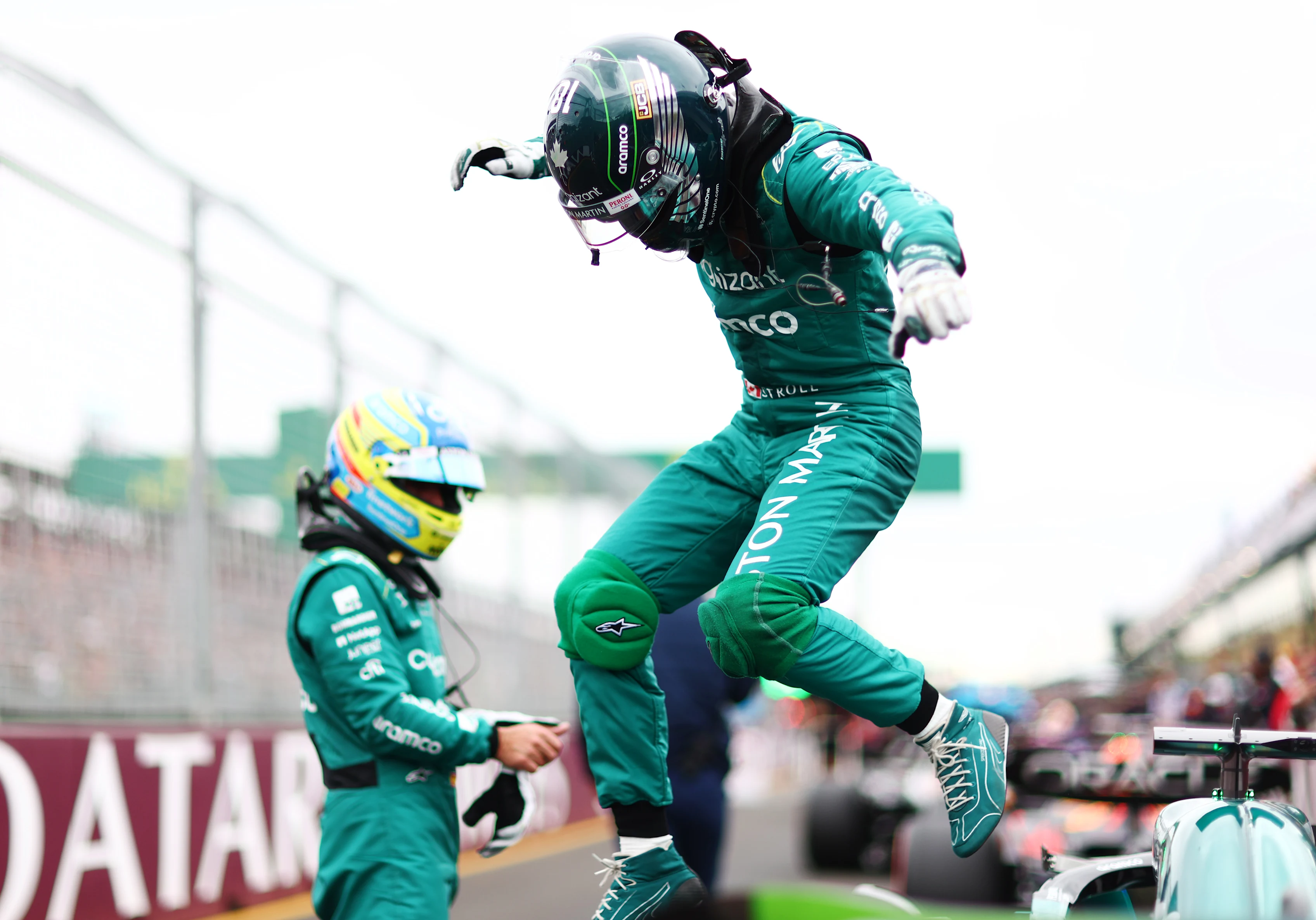 MELBOURNE, AUSTRALIA - APRIL 01: 6th placed qualifier Lance Stroll of Canada and Aston Martin F1
