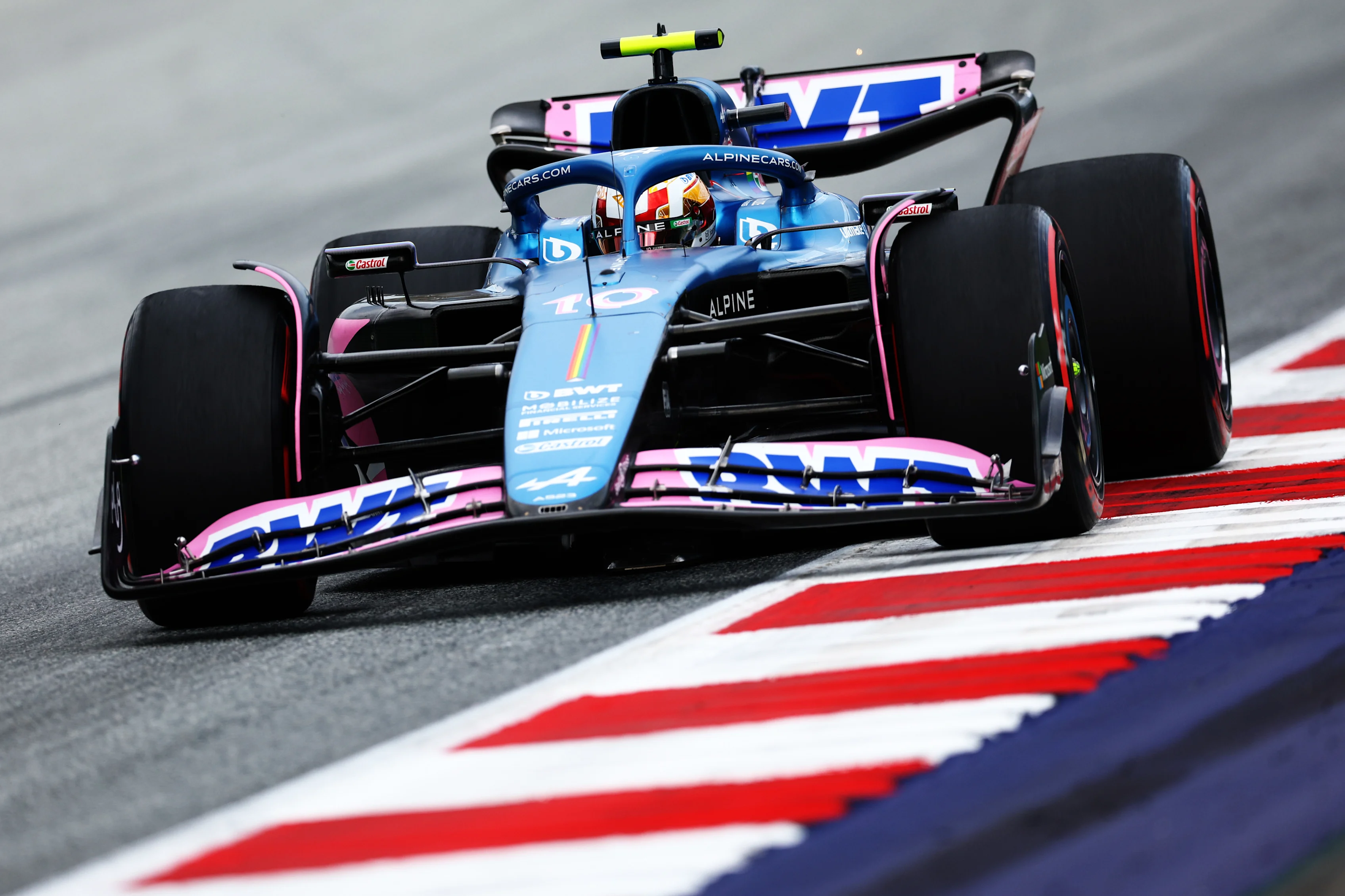 SPIELBERG, AUSTRIA - JUNE 30: Pierre Gasly of France driving the (10) Alpine F1 A523 Renault on