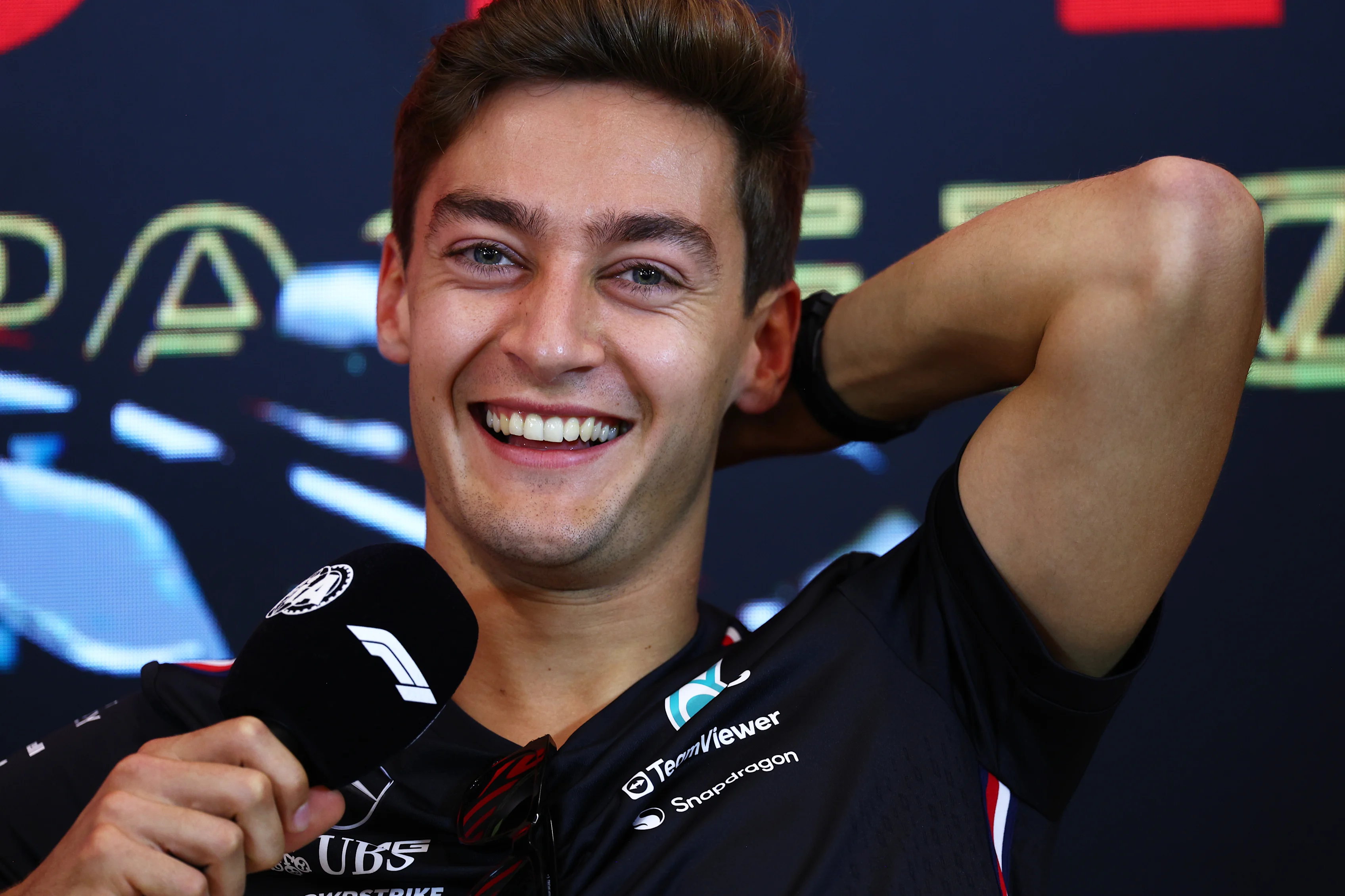 SPIELBERG, AUSTRIA - JUNE 29: George Russell of Great Britain and Mercedes attends the Drivers