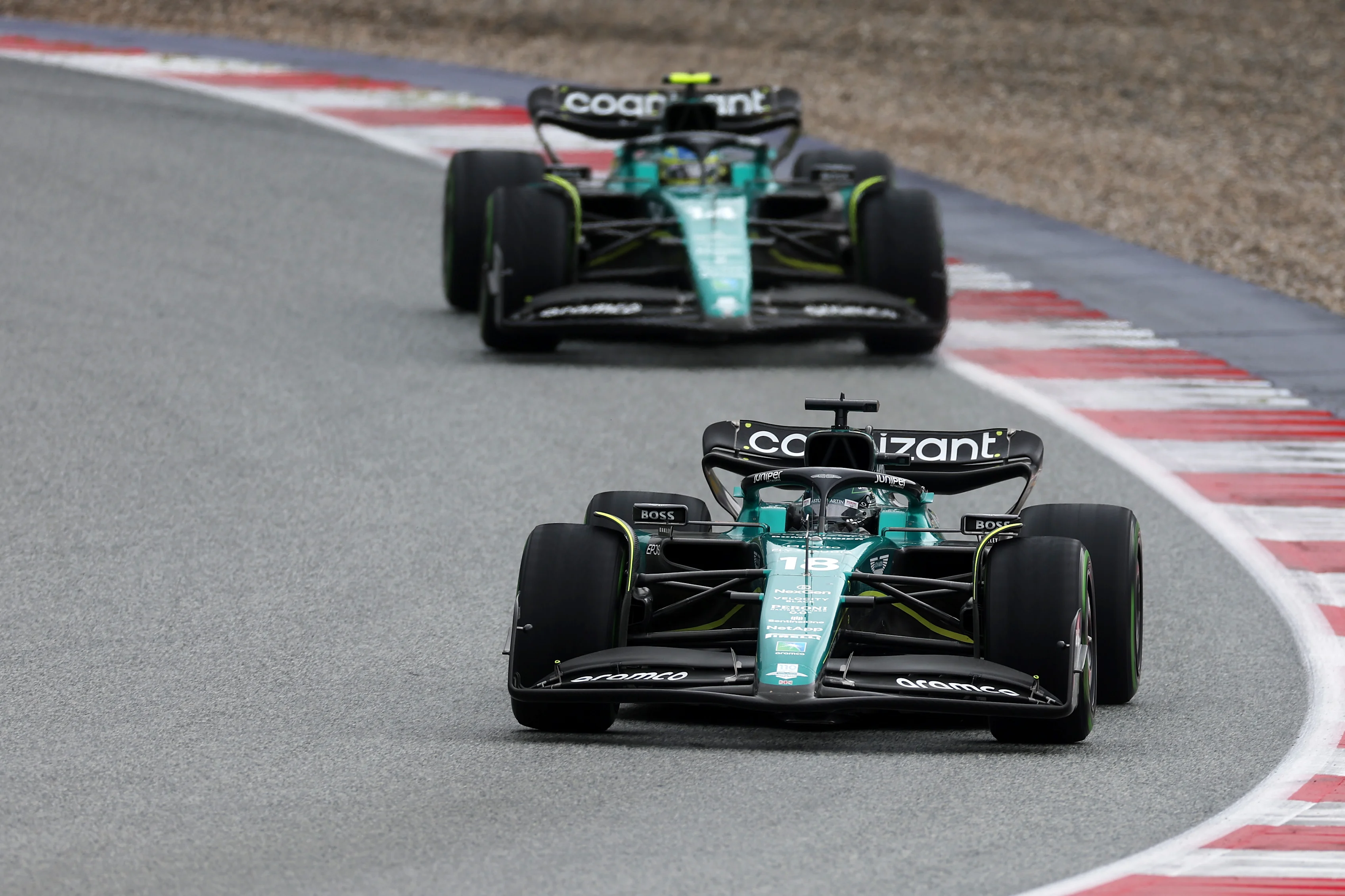SPIELBERG, AUSTRIA - JULY 01: Lance Stroll of Canada driving the (18) Aston Martin AMR23 Mercedes