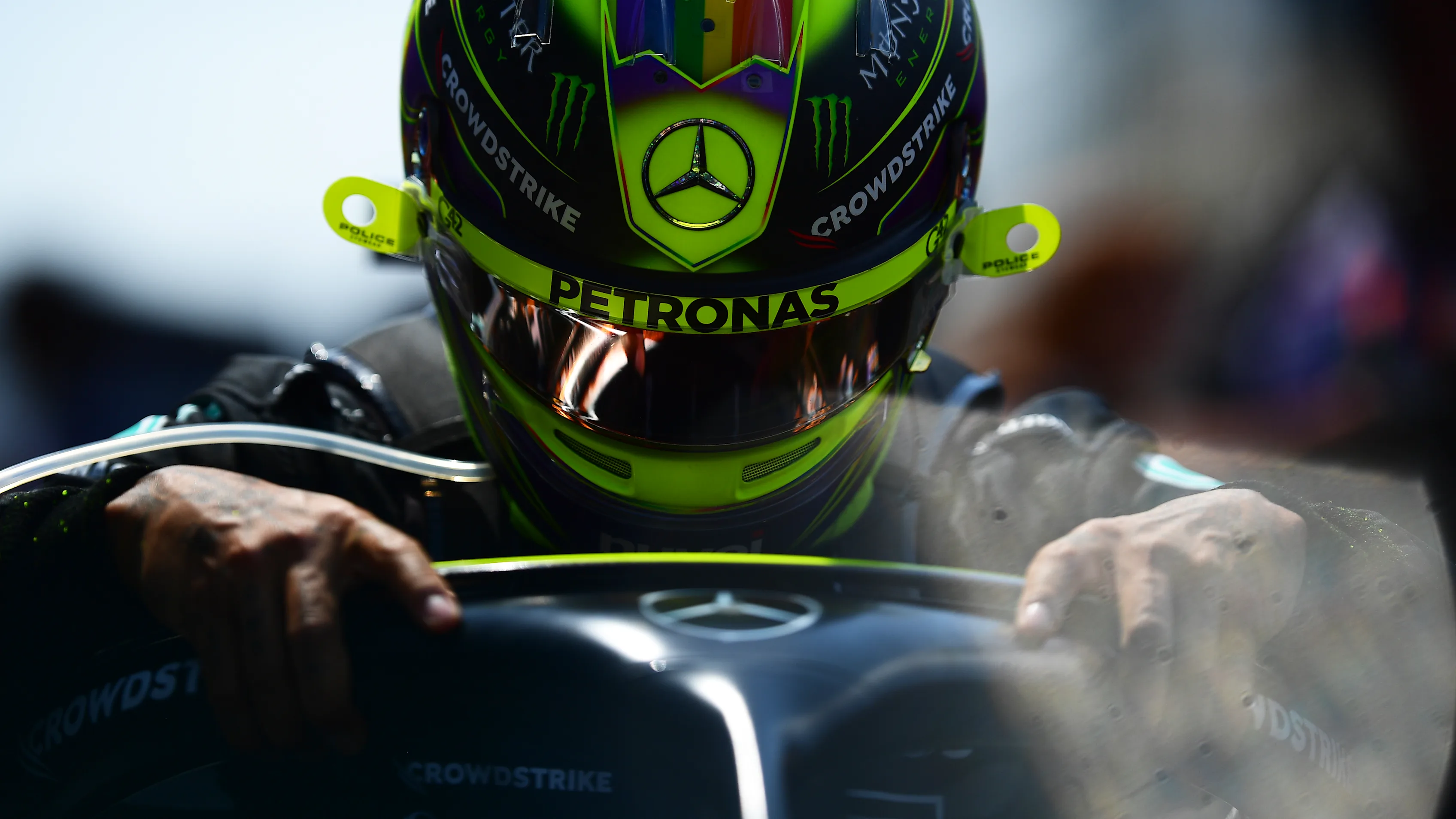 BAKU, AZERBAIJAN - APRIL 30: Lewis Hamilton of Great Britain and Mercedes prepares to drive on the