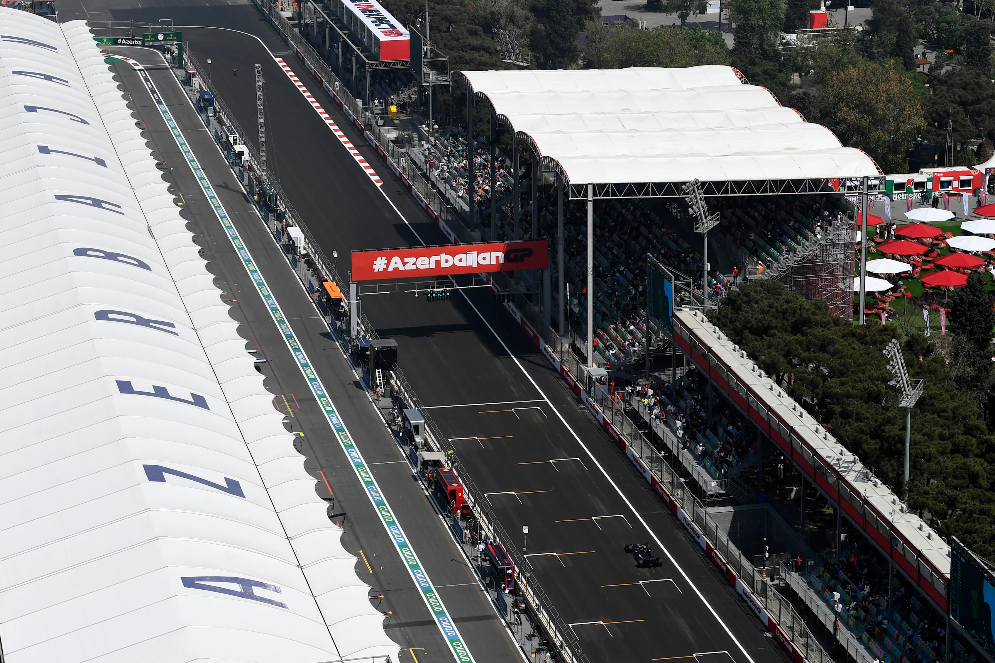 BAKU, AZERBAIJAN - APRIL 28: Lewis Hamilton of Great Britain driving the (44) Mercedes AMG Petronas