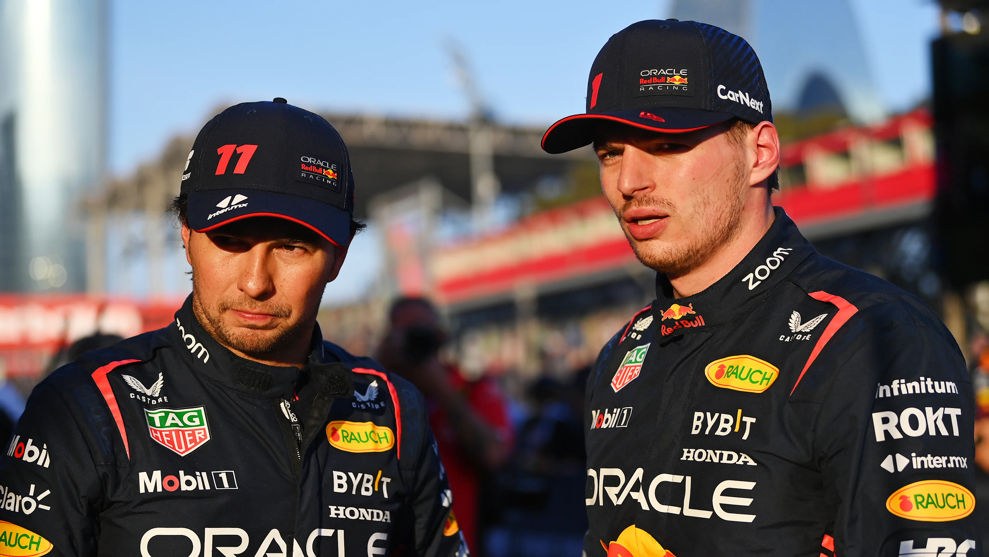BAKU, AZERBAIJAN - APRIL 28: Second placed qualifier Max Verstappen of the Netherlands and Oracle