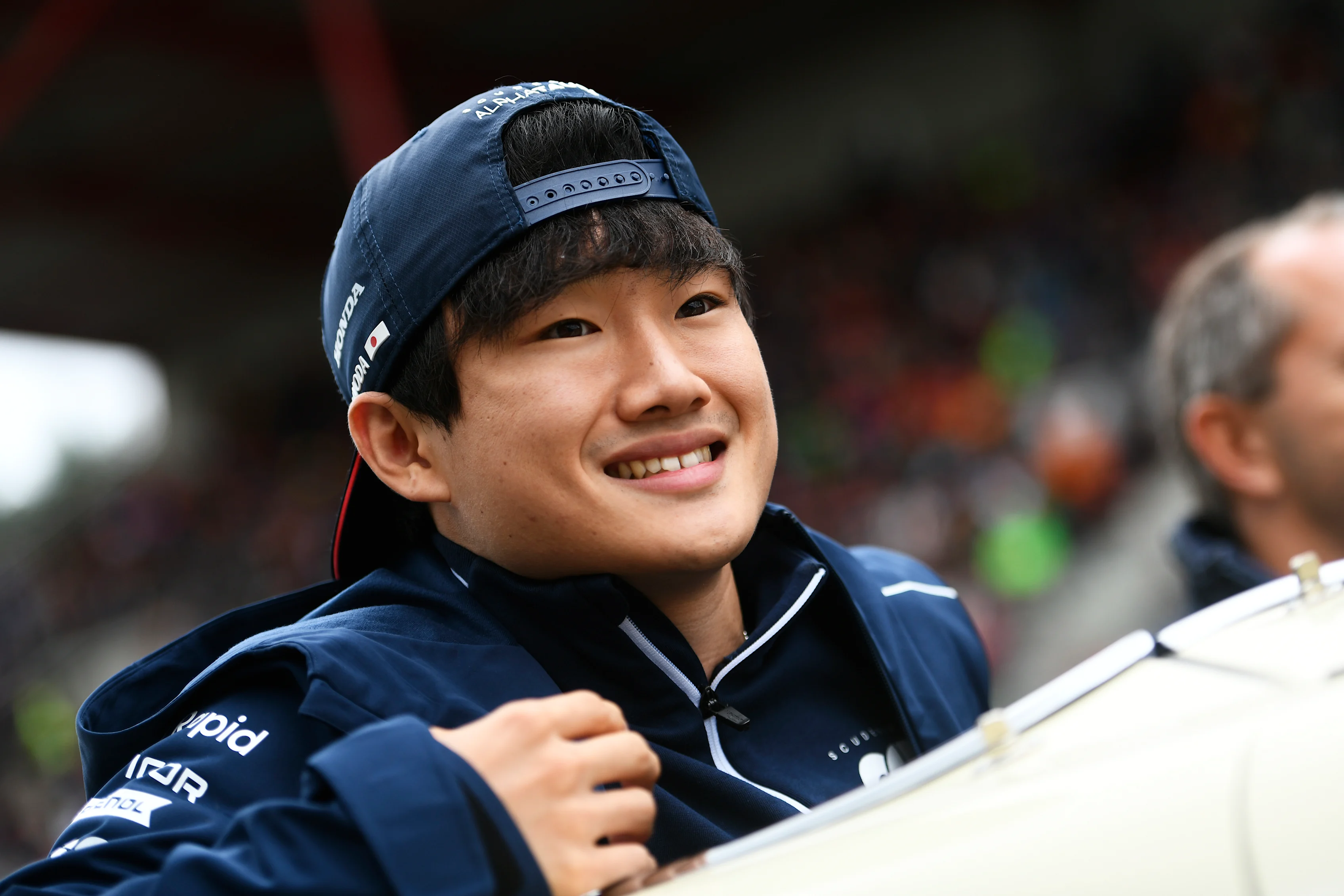 SPA, BELGIUM - JULY 30: Yuki Tsunoda of Japan and Scuderia AlphaTauri looks on from the drivers