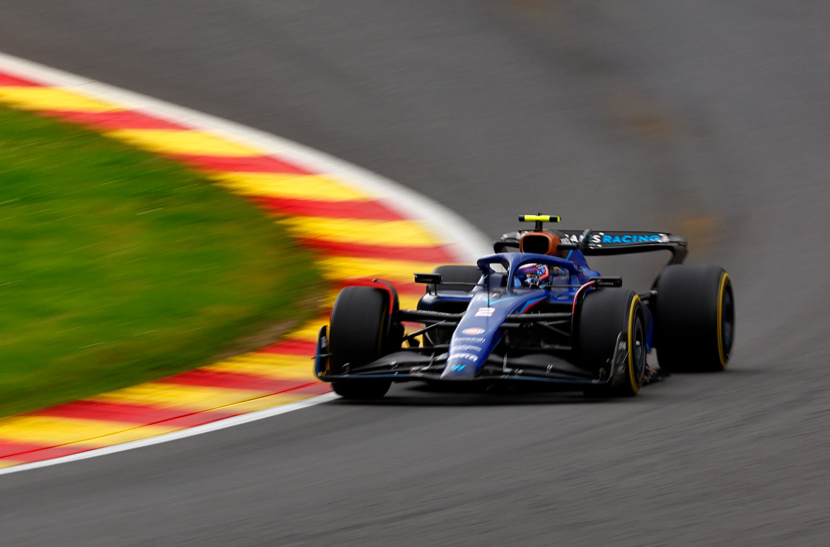 SPA, BELGIUM - JULY 30: Logan Sargeant of United States driving the (2) Williams FW45 Mercedes on