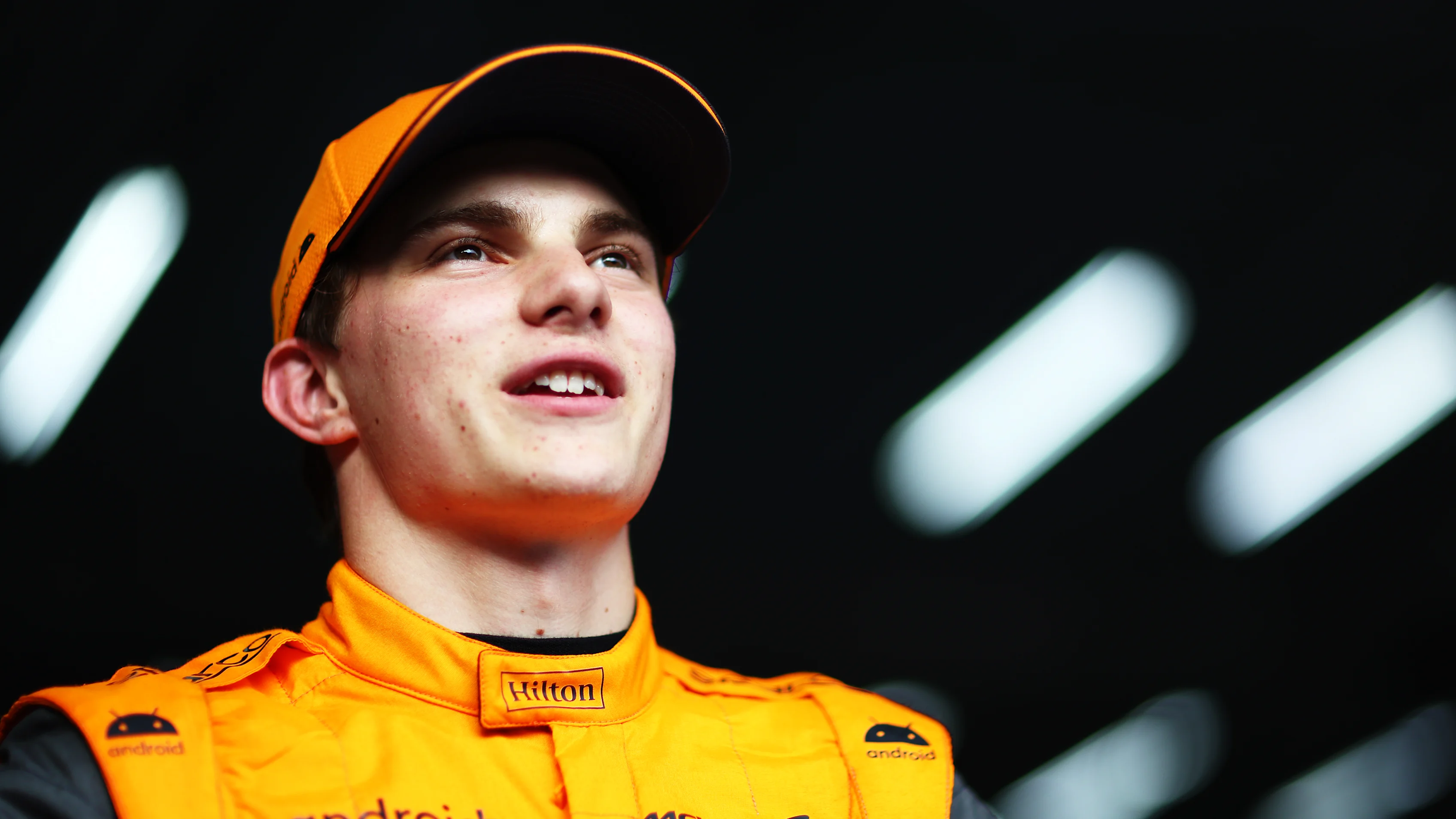 SPA, BELGIUM - JULY 29: Second placed Oscar Piastri of Australia and McLaren talks to the media in