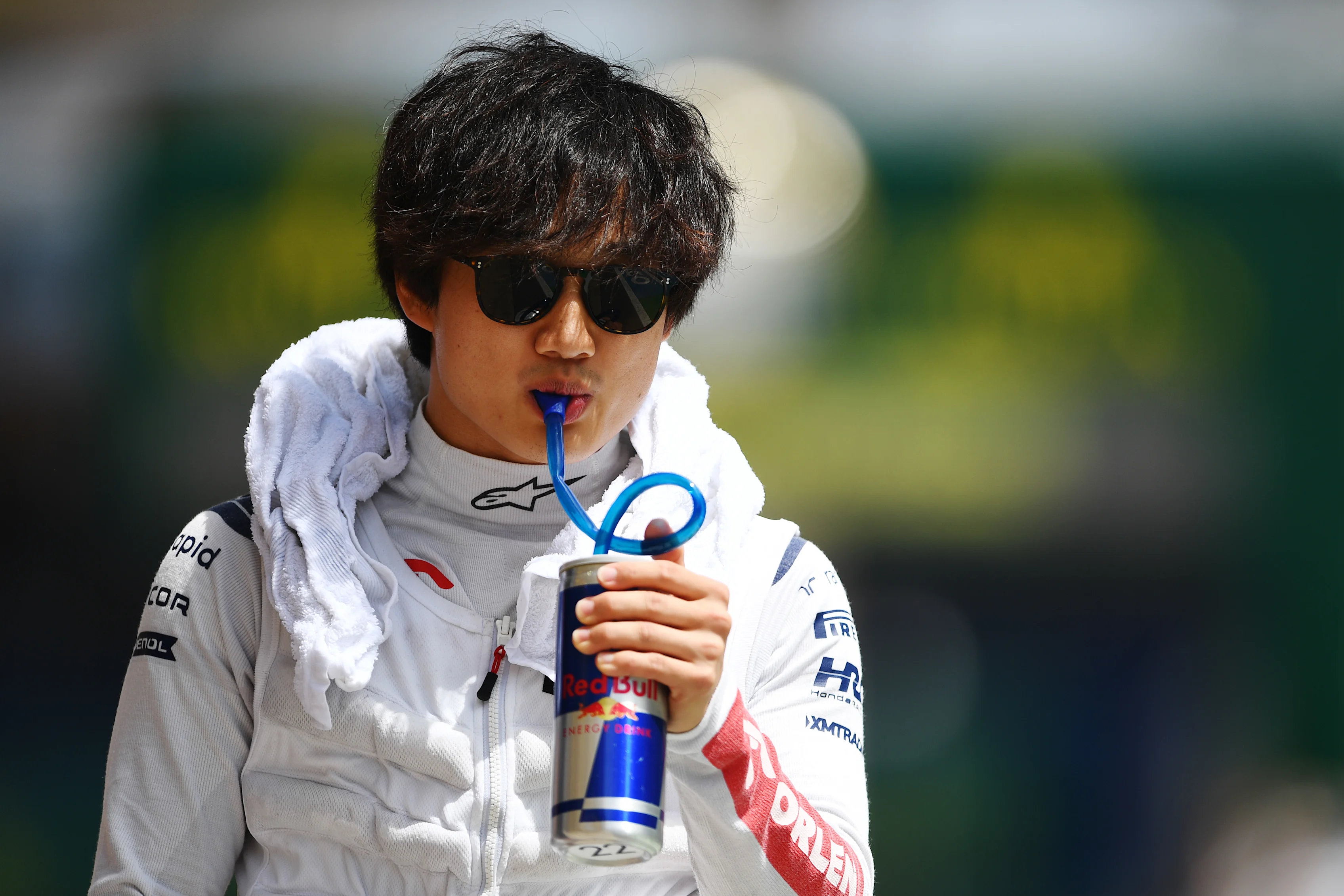 SAO PAULO, BRAZIL - NOVEMBER 05: Yuki Tsunoda of Japan and Scuderia AlphaTauri prepares to drive