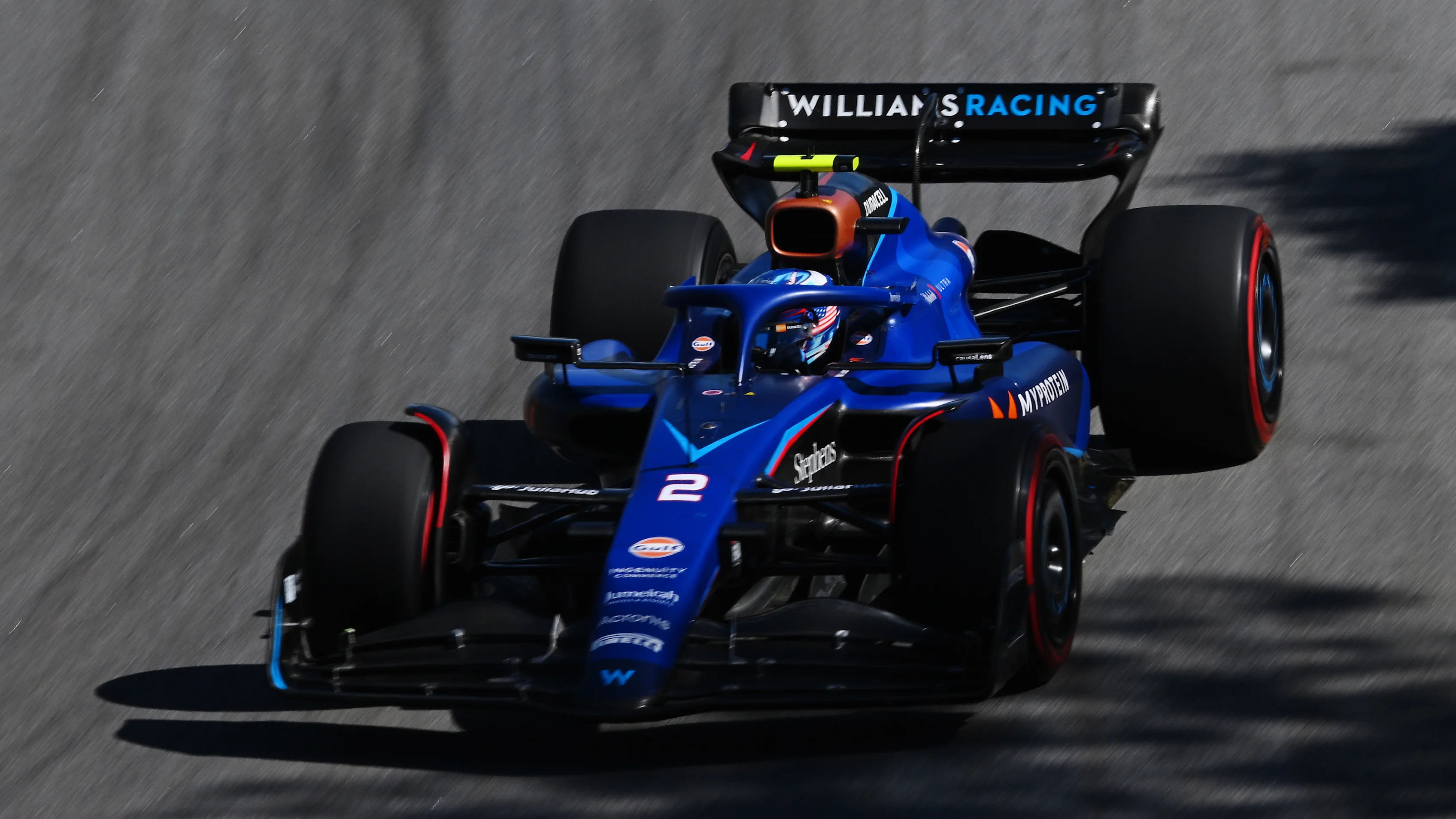 SAO PAULO, BRAZIL - NOVEMBER 05: Logan Sargeant of United States driving the (2) Williams FW45