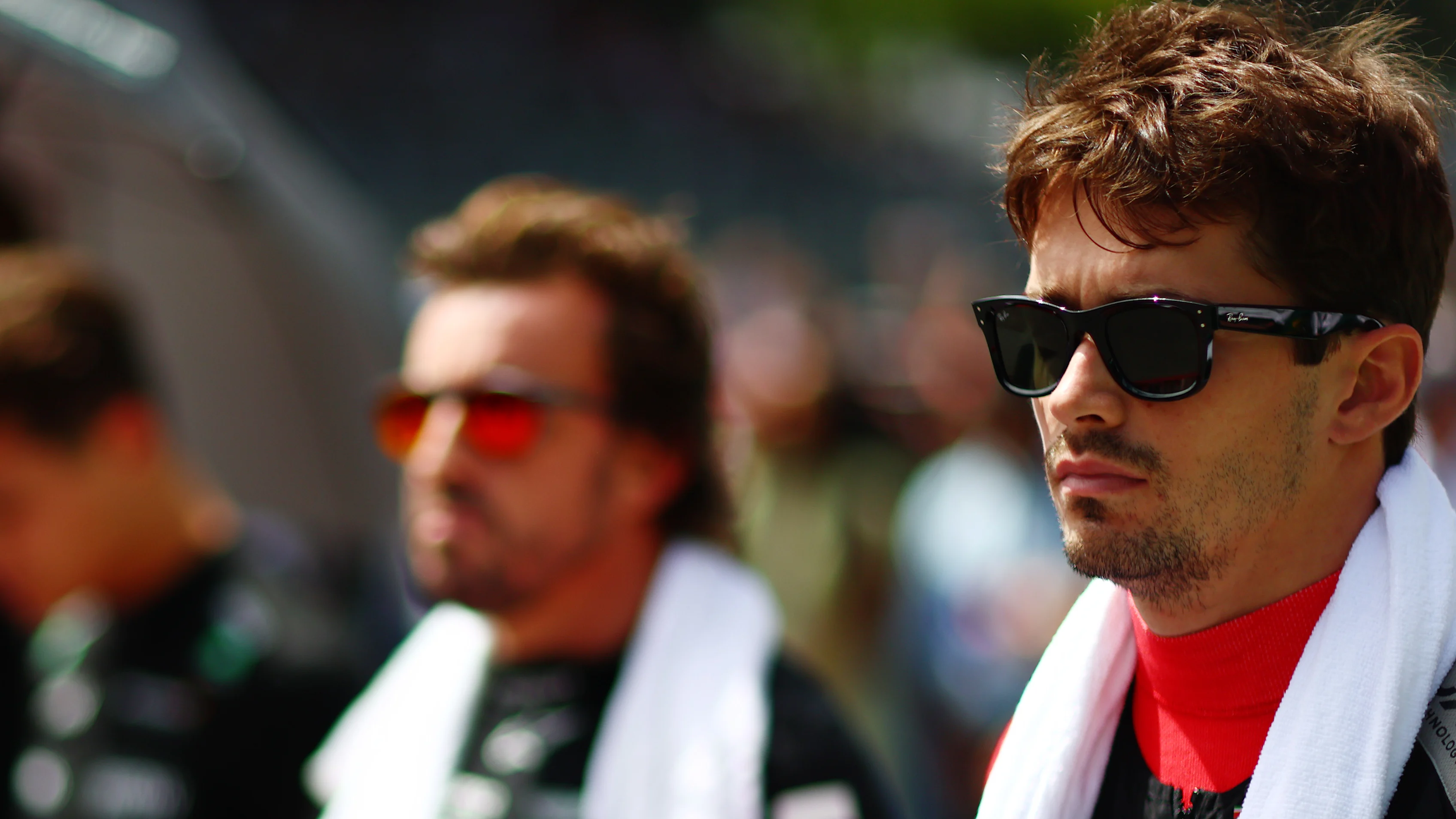SAO PAULO, BRAZIL - NOVEMBER 05: Charles Leclerc of Monaco and Ferrari looks on from the grid prior