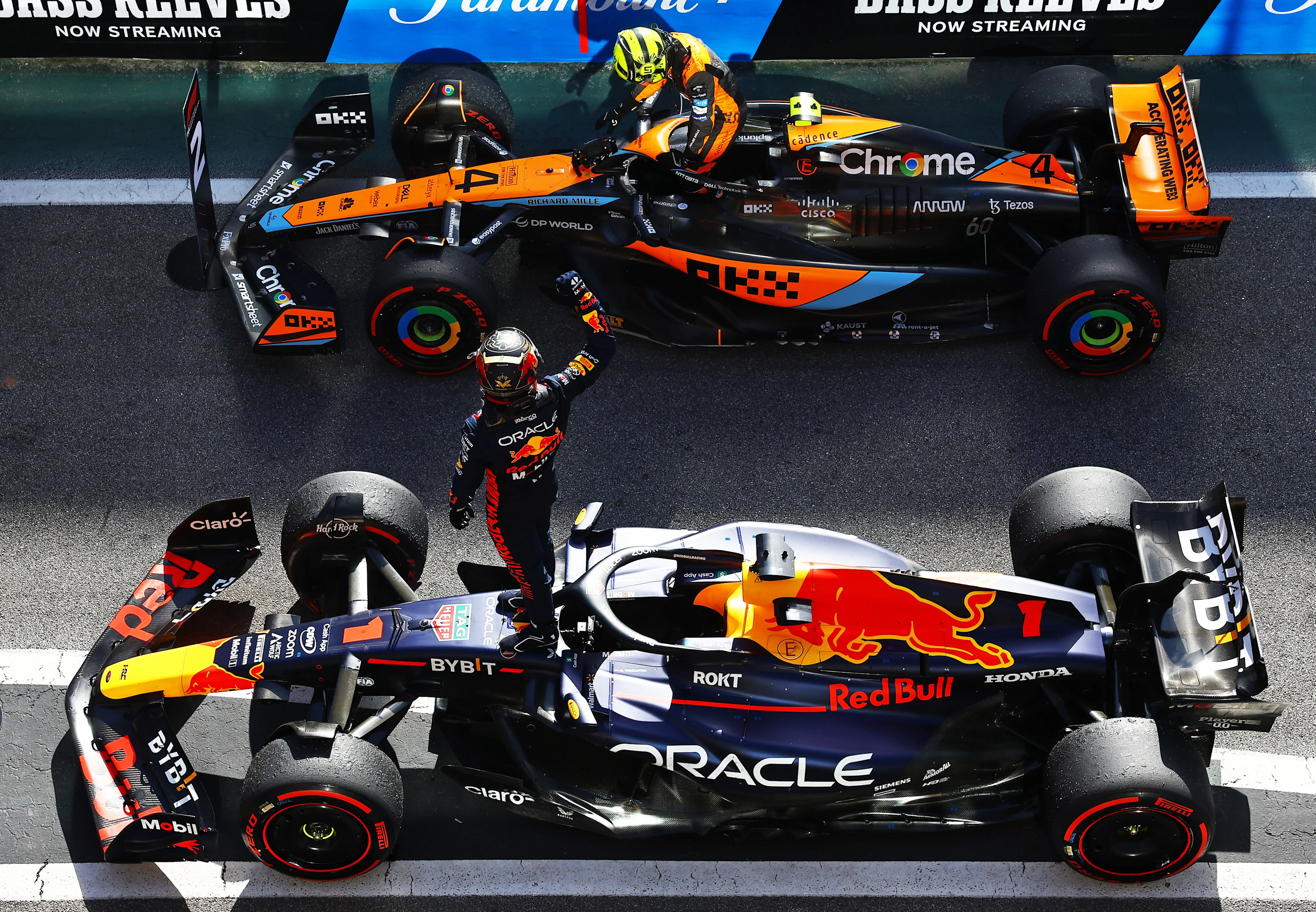 SAO PAULO, BRAZIL - NOVEMBER 05: Max Verstappen of the Netherlands driving the (1) Oracle Red Bull