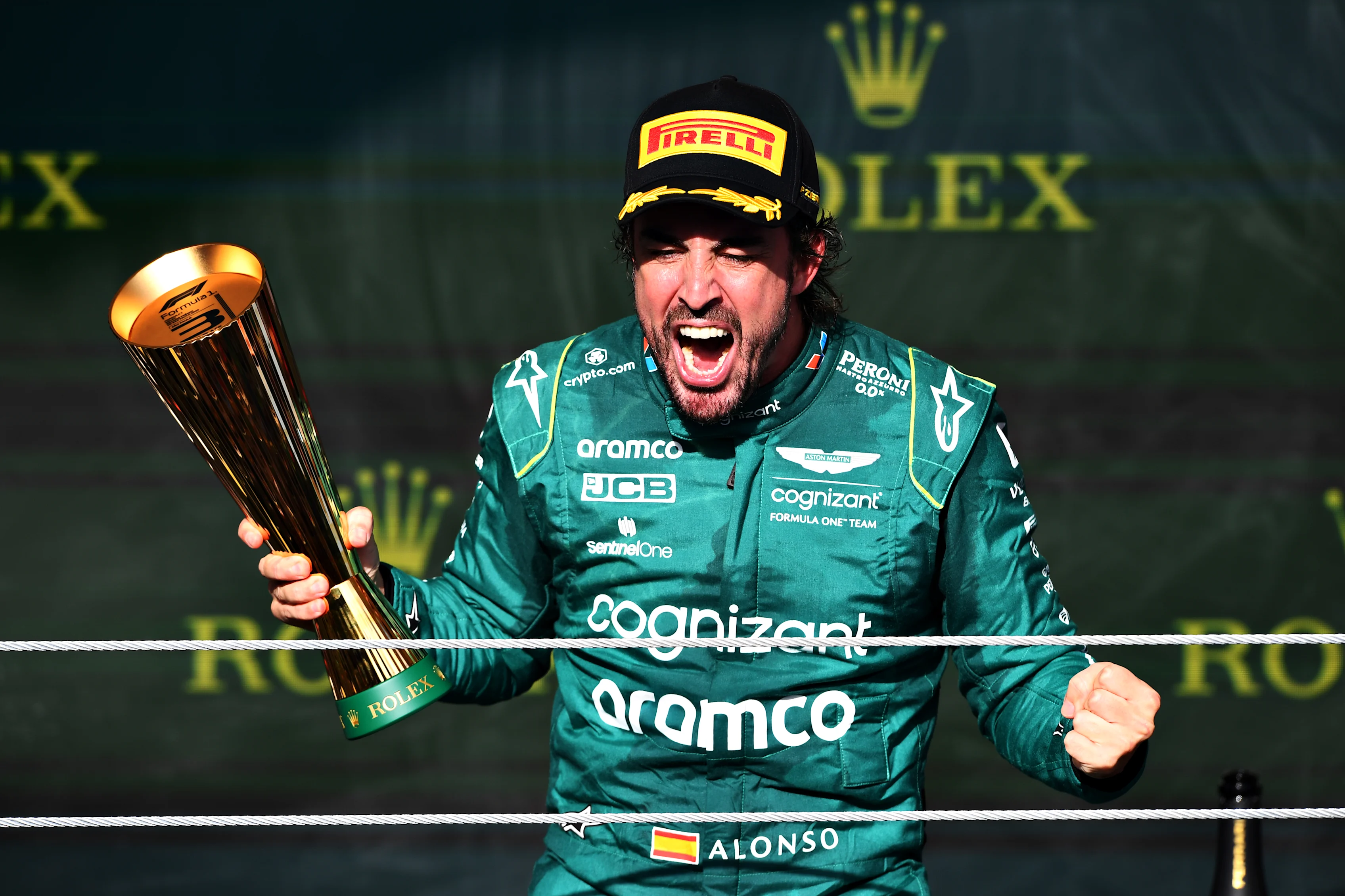 SAO PAULO, BRAZIL - NOVEMBER 5: Driver Fernando Alonso of Aston Martin, in action during the Grand