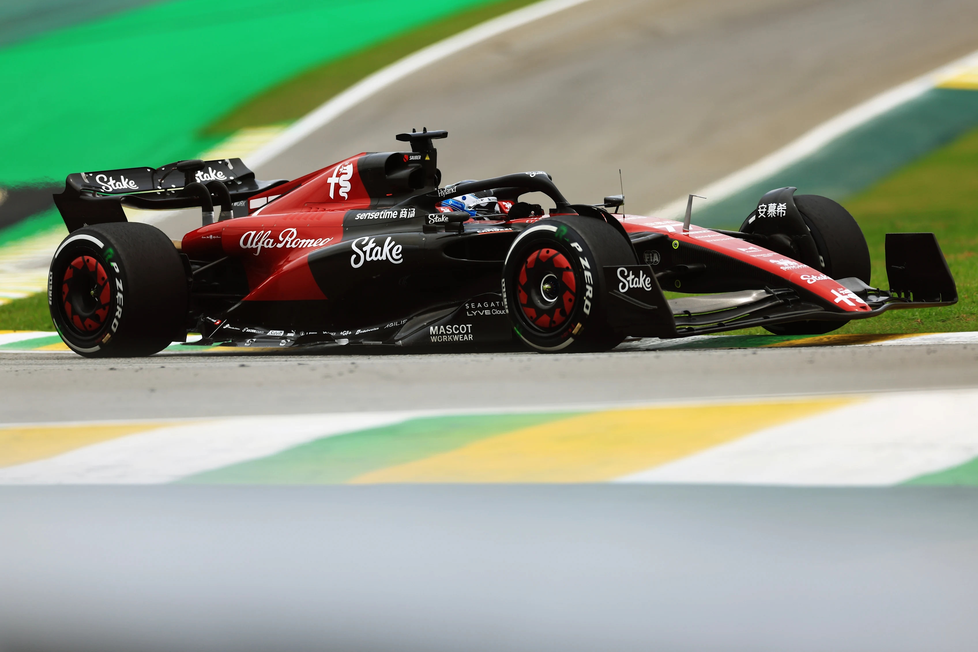 SAO PAULO, BRAZIL - NOVEMBER 03: Valtteri Bottas of Finland driving the (77) Alfa Romeo F1 C43 Ferrari on track during practice ahead of the F1 Grand Prix of Brazil at Autodromo Jose Carlos Pace on November 03, 2023 in Sao Paulo, Brazil. (Photo by Buda Mendes/Getty Images)