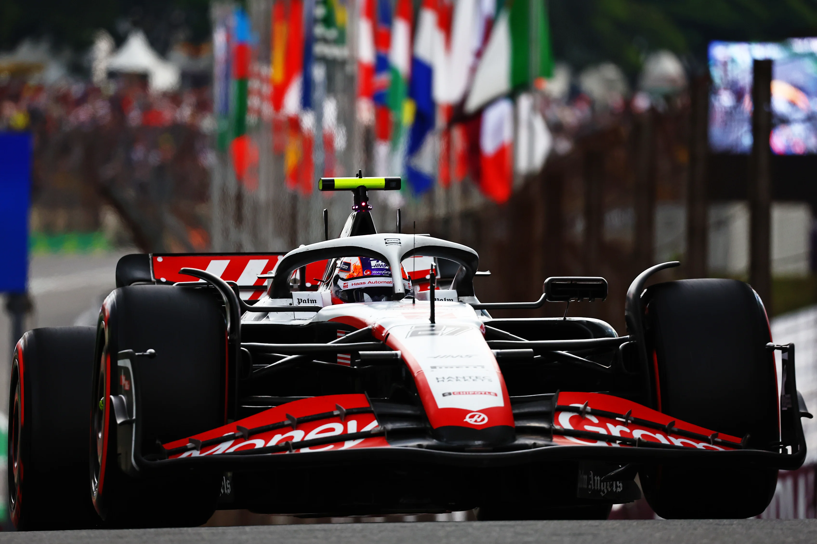 SAO PAULO, BRAZIL - NOVEMBER 03: Nico Hulkenberg of Germany driving the (27) Haas F1 VF-23 Ferrari