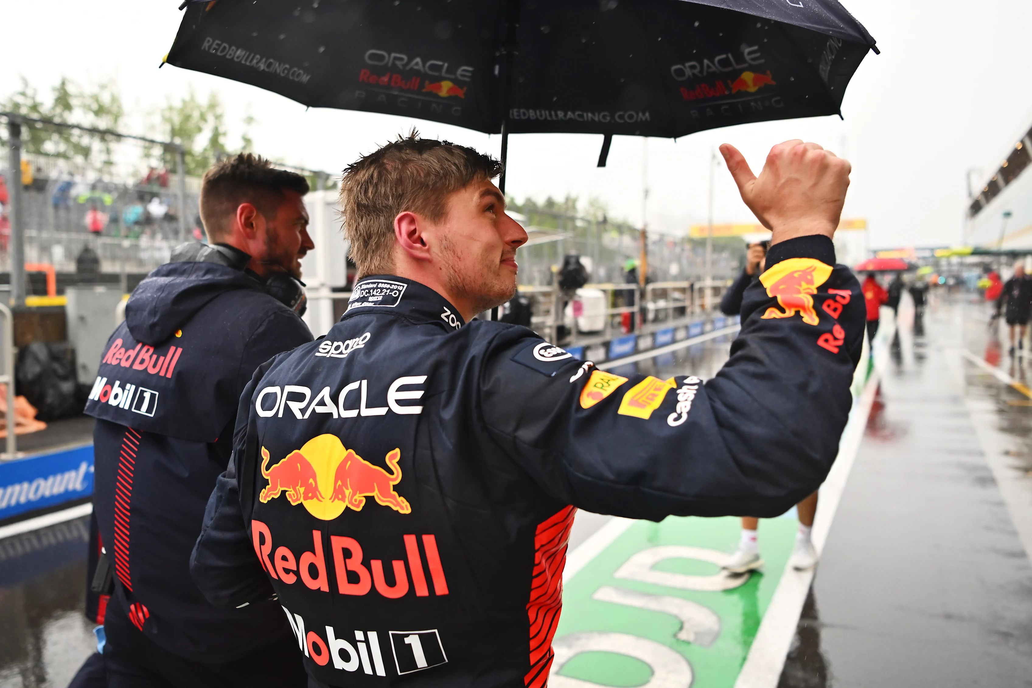 MONTREAL, QUEBEC - JUNE 17: Pole position qualifier Max Verstappen of the Netherlands and Oracle