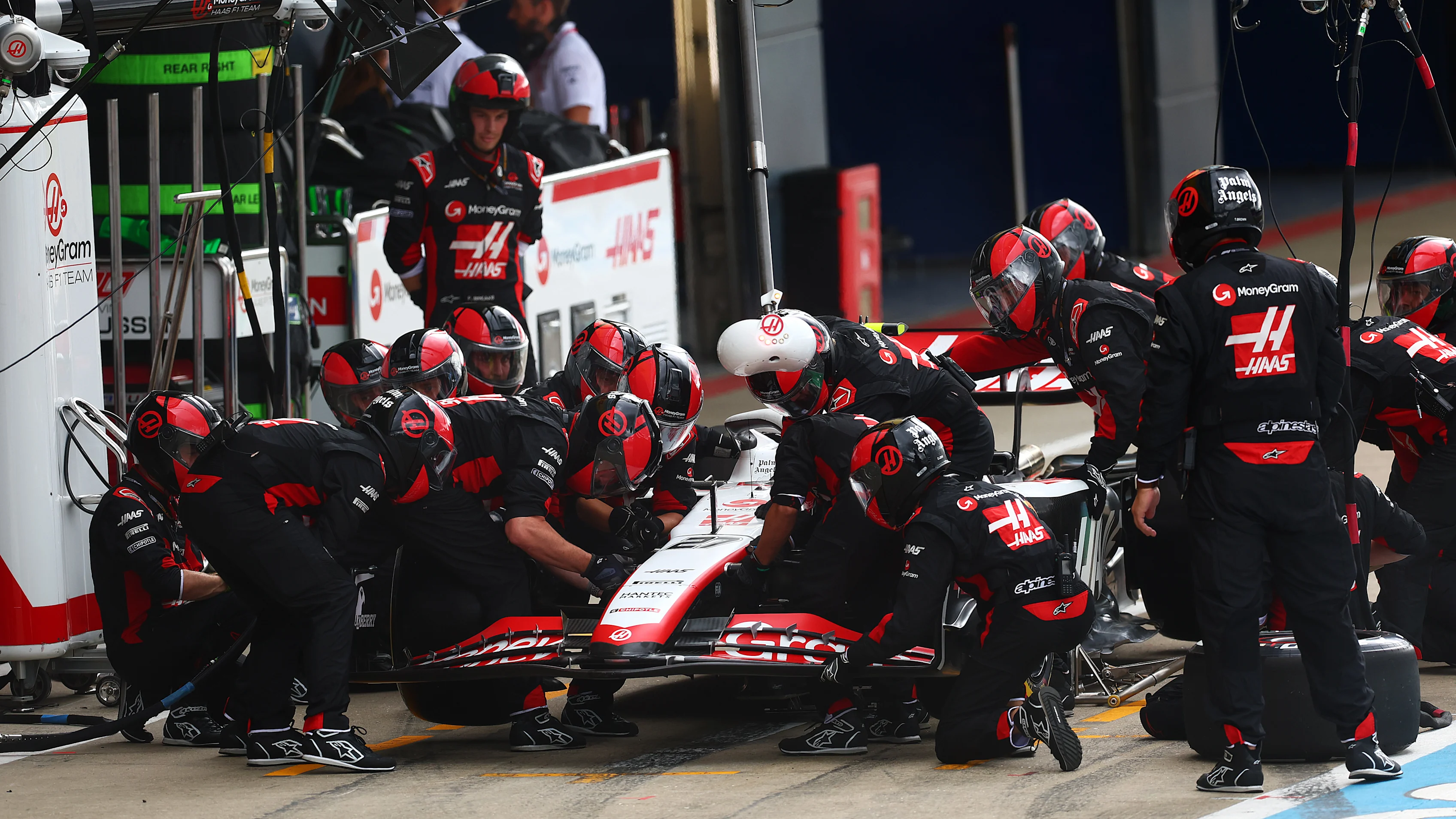 NORTHAMPTON, ENGLAND - JULY 09: Nico Hulkenberg of Germany driving the (27) Haas F1 VF-23 Ferrari