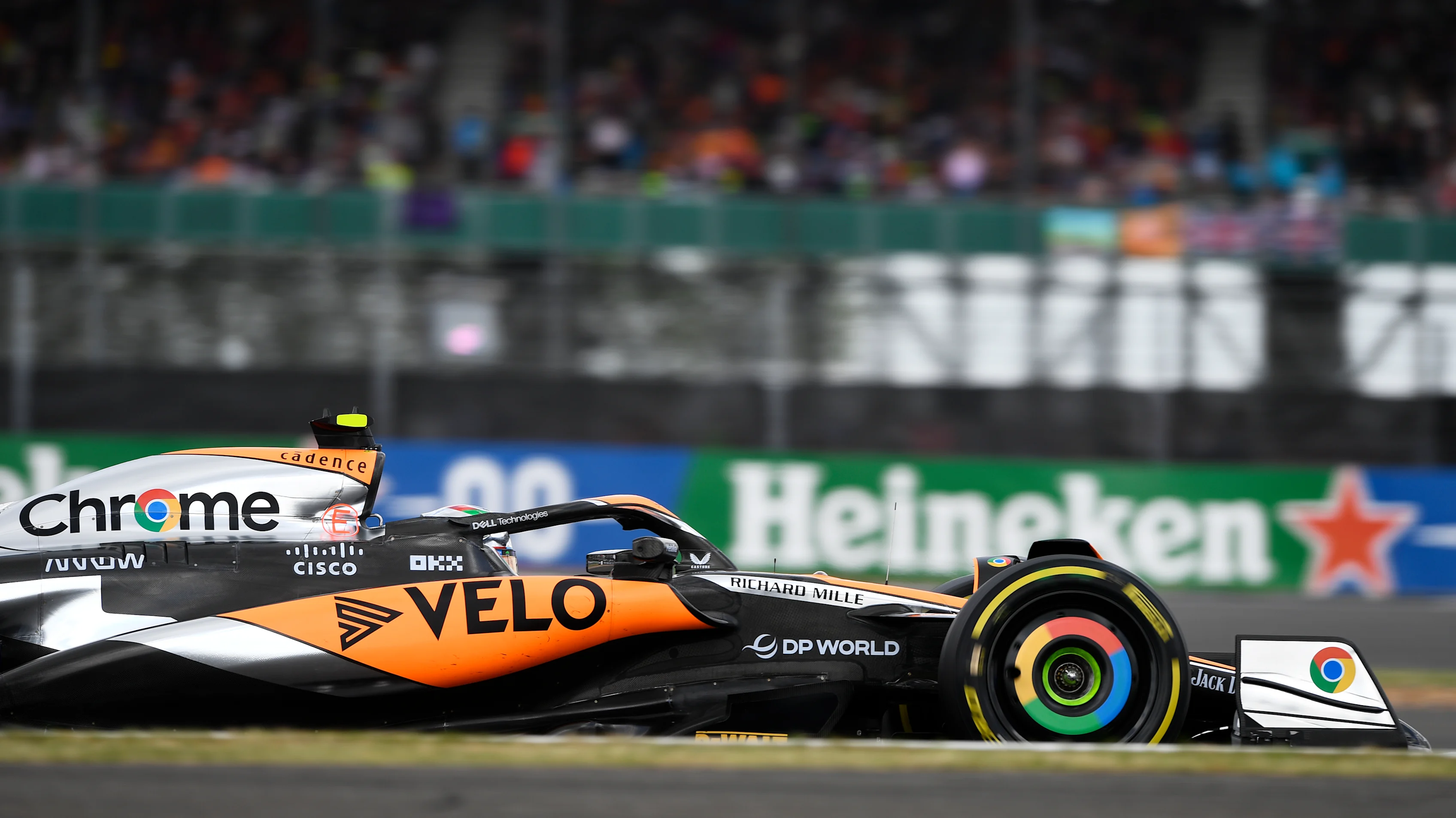 NORTHAMPTON, ENGLAND - JULY 09: Lando Norris of Great Britain driving the (4) McLaren MCL60