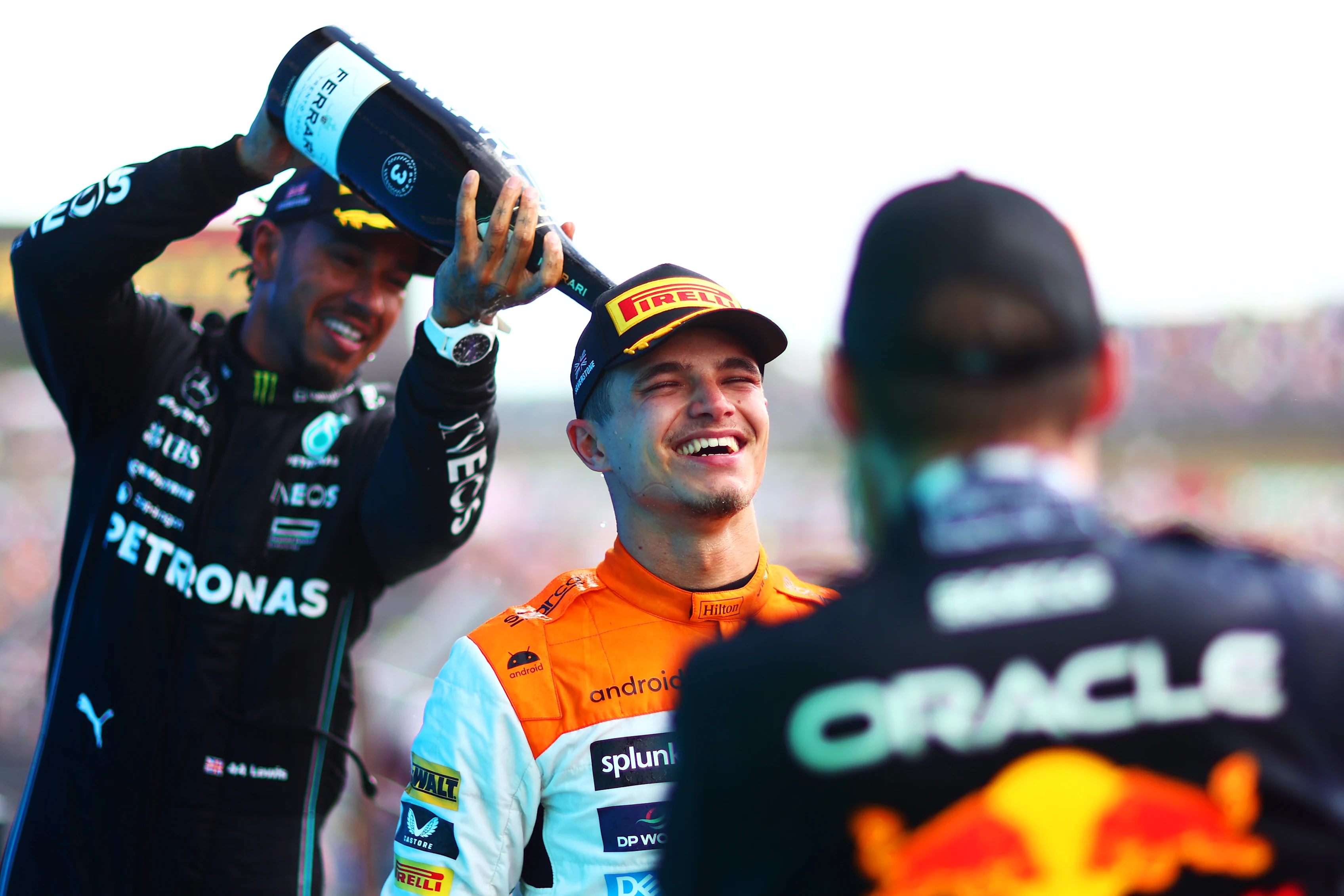 NORTHAMPTON, ENGLAND - JULY 09: Race winner, Max Verstappen of the Netherlands and Oracle Red Bull