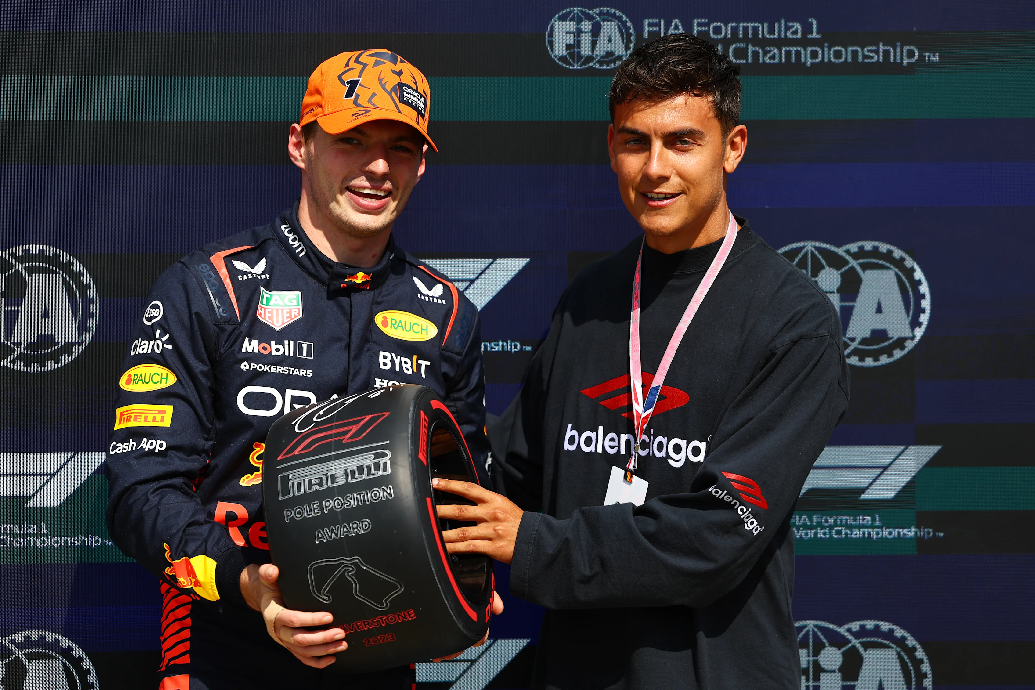 NORTHAMPTON, ENGLAND - JULY 08: Pole position qualifier Max Verstappen of the Netherlands and