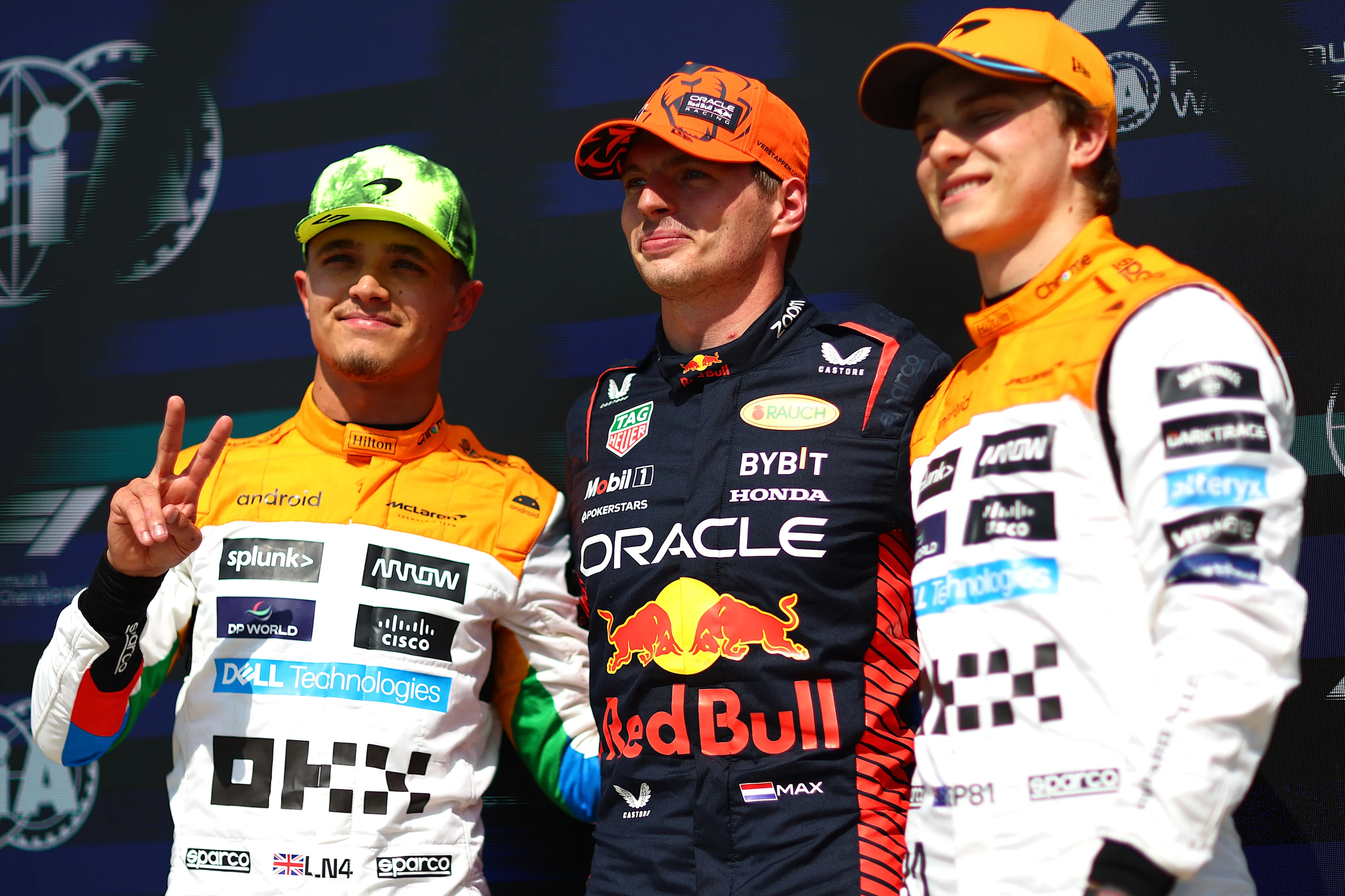 NORTHAMPTON, ENGLAND - JULY 08: Pole position qualifier Max Verstappen of the Netherlands and