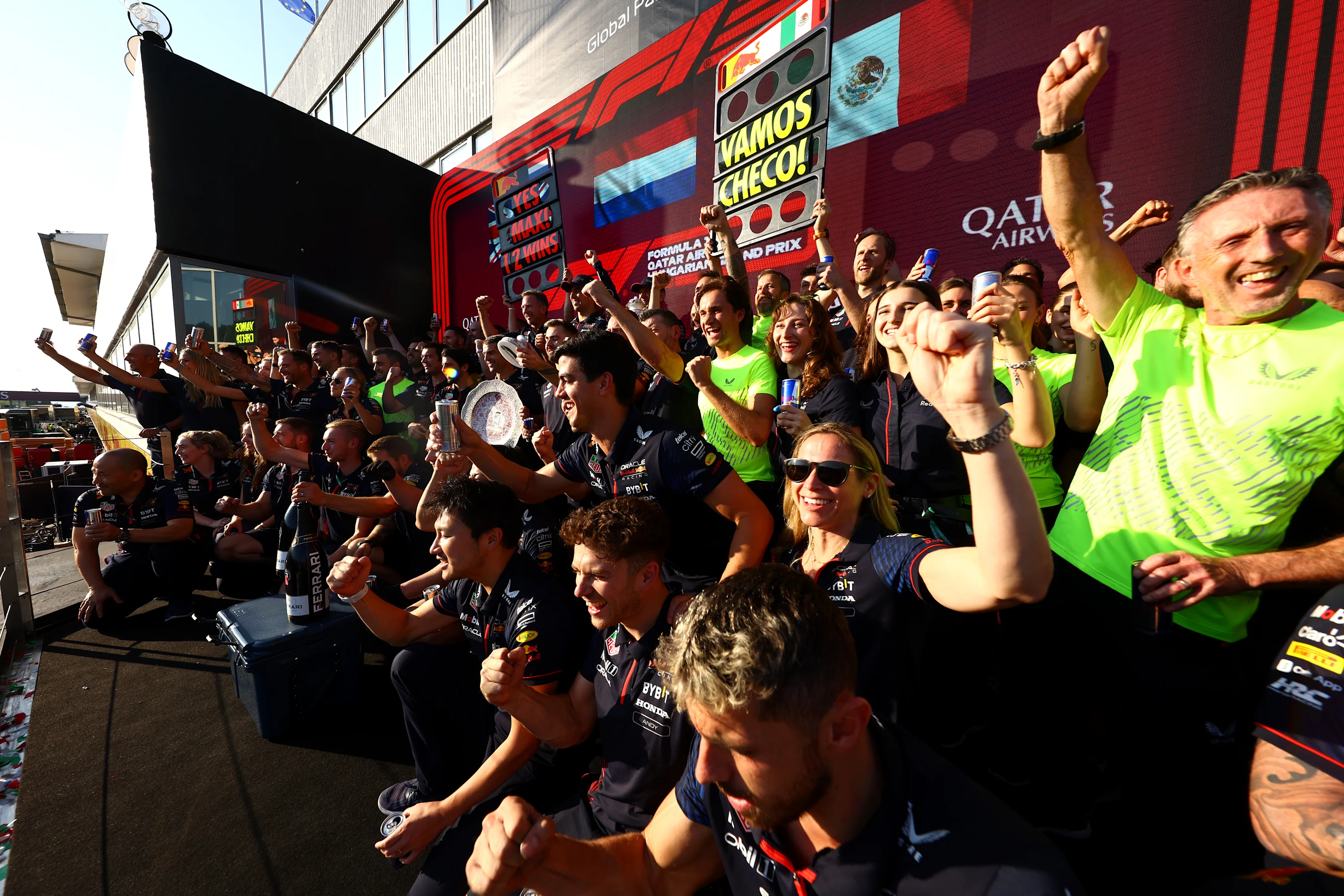 BUDAPEST, HUNGARY - JULY 23: Race winner Max Verstappen of the Netherlands and Oracle Red Bull