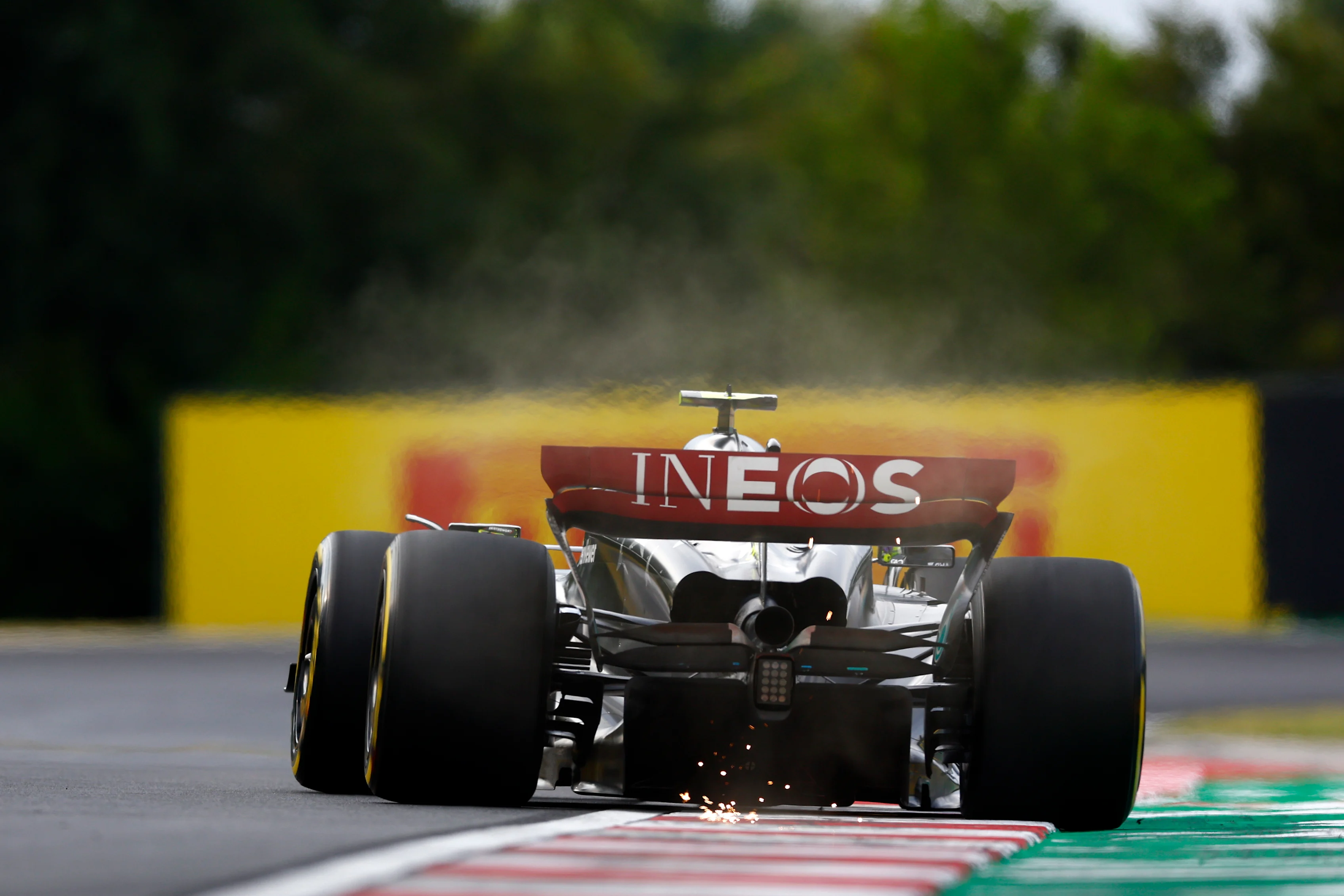 BUDAPEST, HUNGARY - JULY 21: Lewis Hamilton of Great Britain driving the (44) Mercedes AMG Petronas