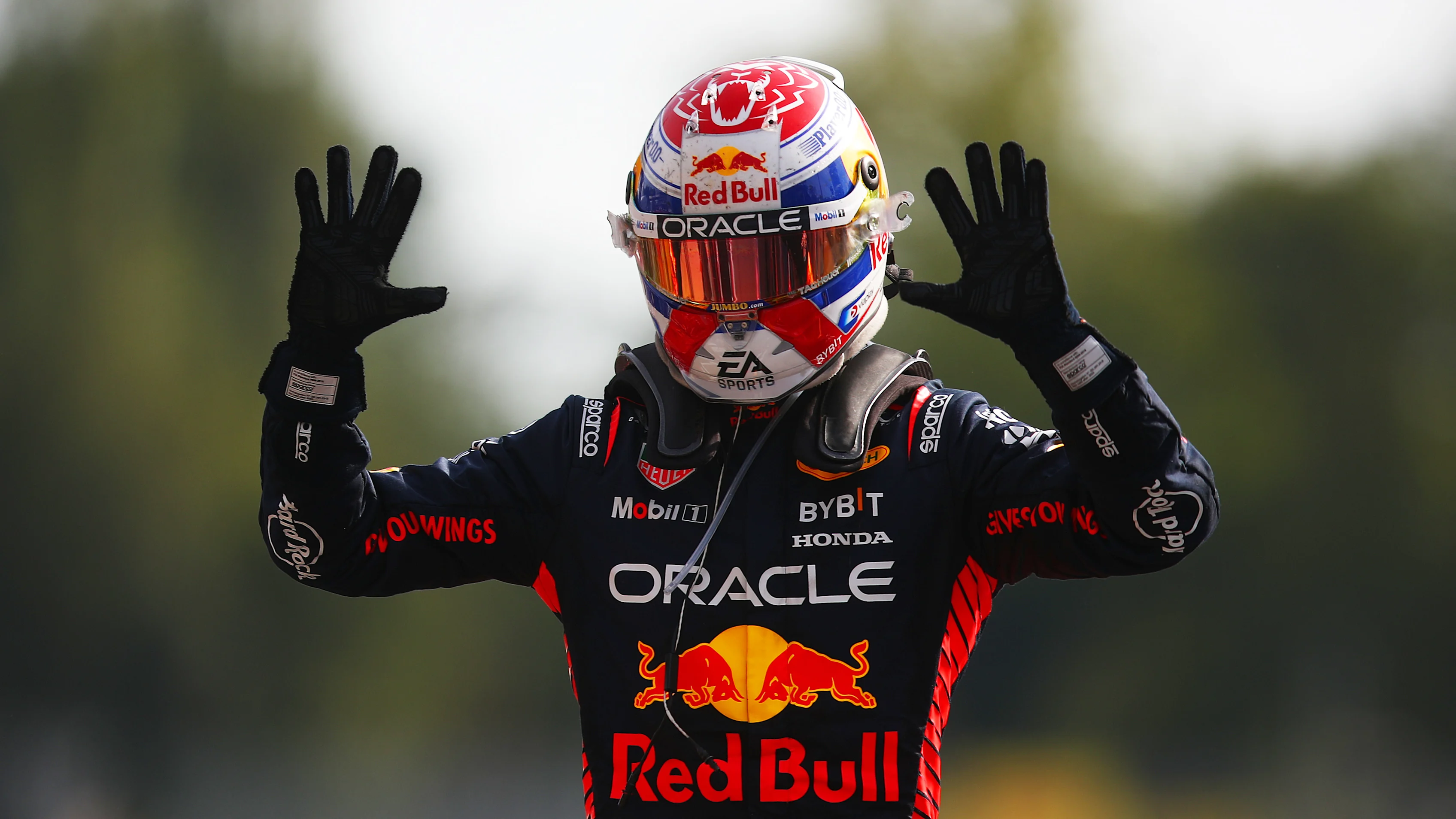 MONZA, ITALY - SEPTEMBER 03: Race winner Max Verstappen of the Netherlands and Oracle Red Bull