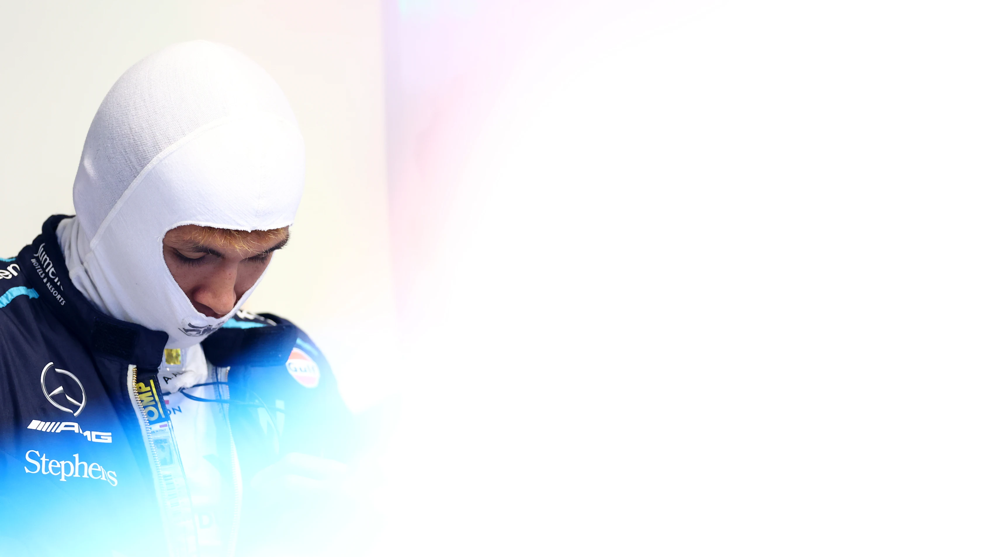 MONZA, ITALY - SEPTEMBER 01: Alexander Albon of Thailand and Williams prepares to drive in the garage during practice ahead of the F1 Grand Prix of Italy at Autodromo Nazionale Monza on September 01, 2023 in Monza, Italy. (Photo by Dan Istitene - Formula 1/Formula 1 via Getty Images)