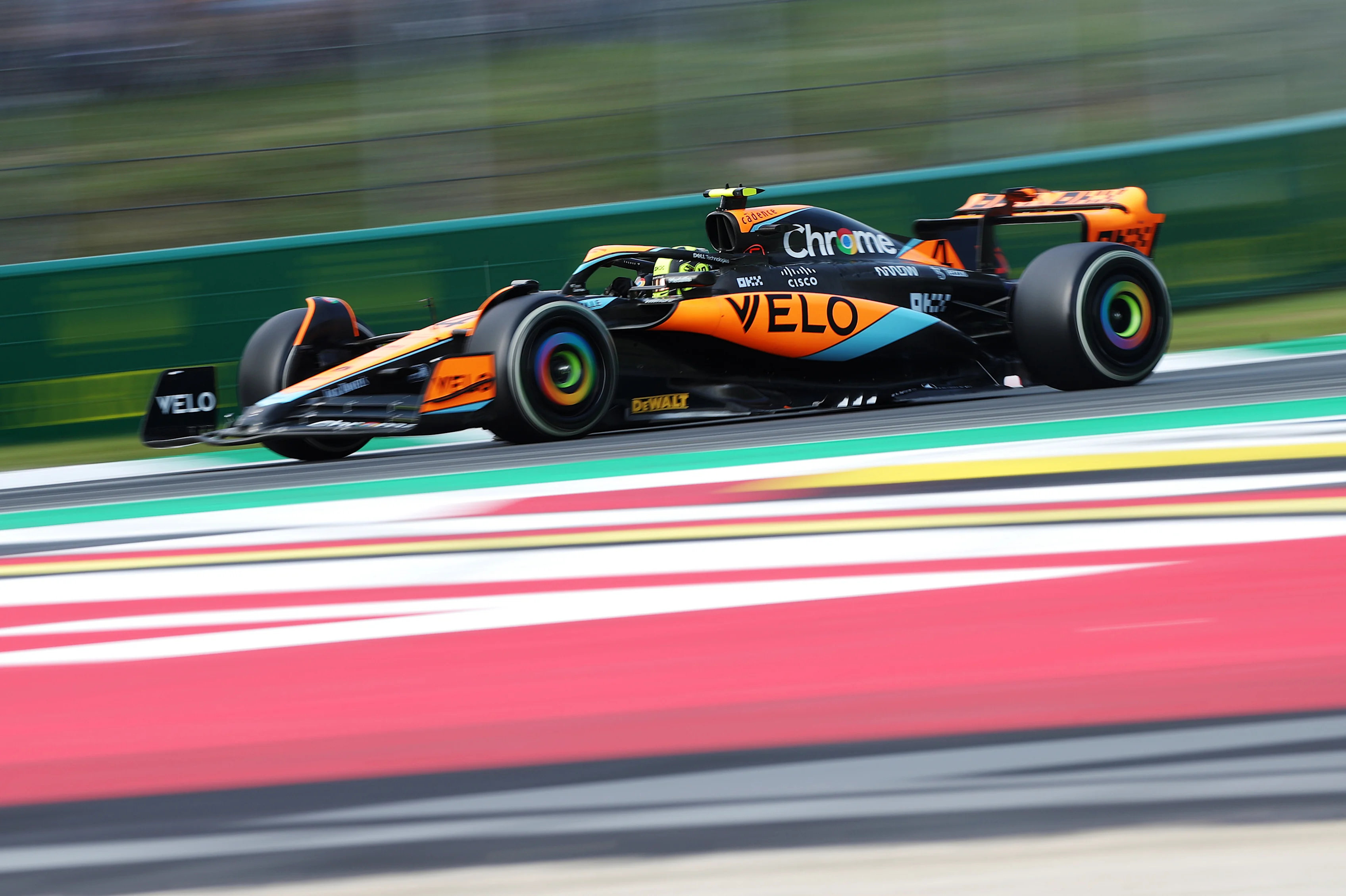 MONZA, ITALY - SEPTEMBER 02: Lando Norris of Great Britain driving the (4) McLaren MCL60 Mercedes on track during qualifying ahead of the F1 Grand Prix of Italy at Autodromo Nazionale Monza on September 02, 2023 in Monza, Italy. (Photo by Peter Fox/Getty Images)