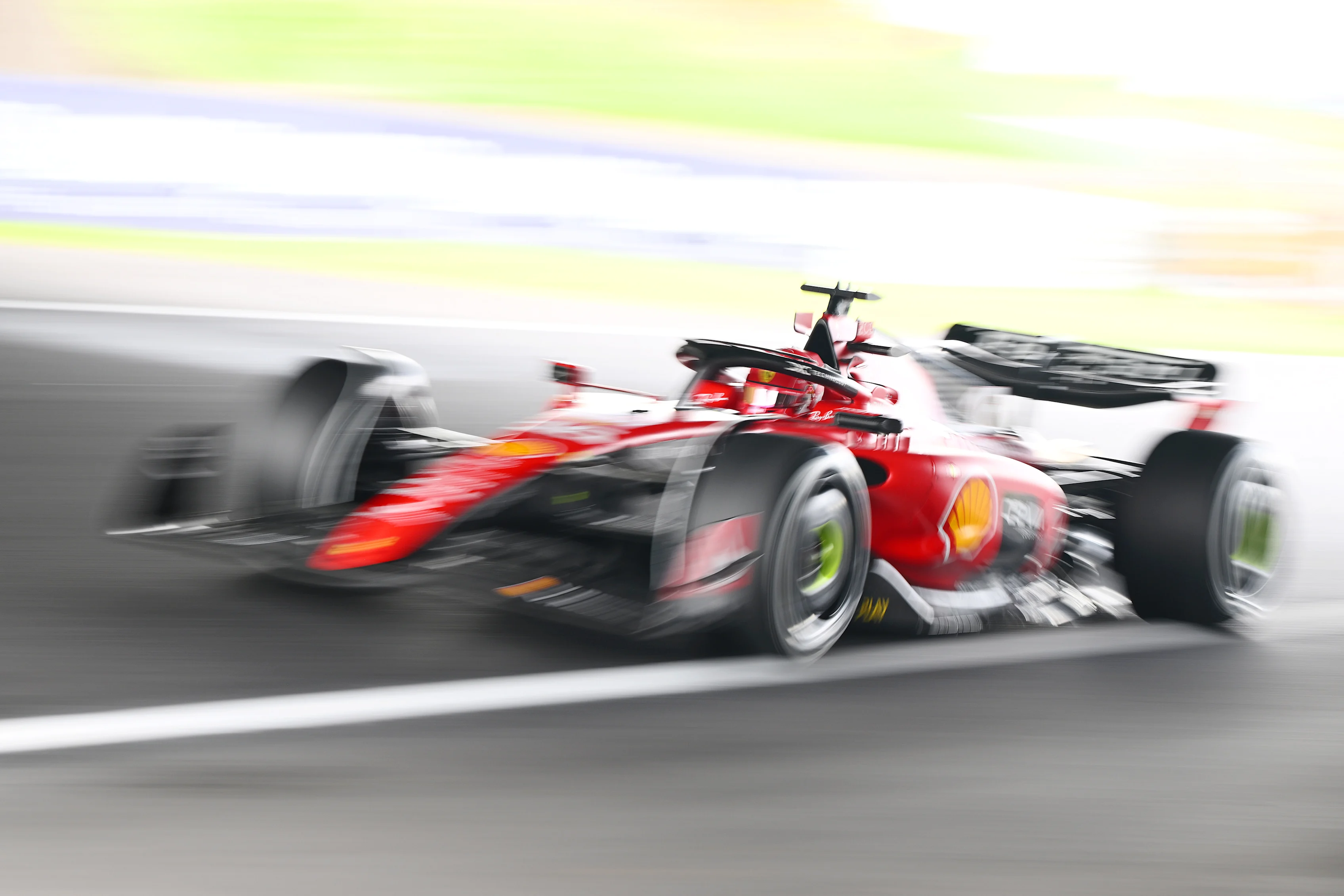 SUZUKA, JAPAN - SEPTEMBER 22: Charles Leclerc of Monaco driving the (16) Ferrari SF-23 on track during practice ahead of the F1 Grand Prix of Japan at Suzuka International Racing Course on September 22, 2023 in Suzuka, Japan. (Photo by Clive Mason/Getty Images)
