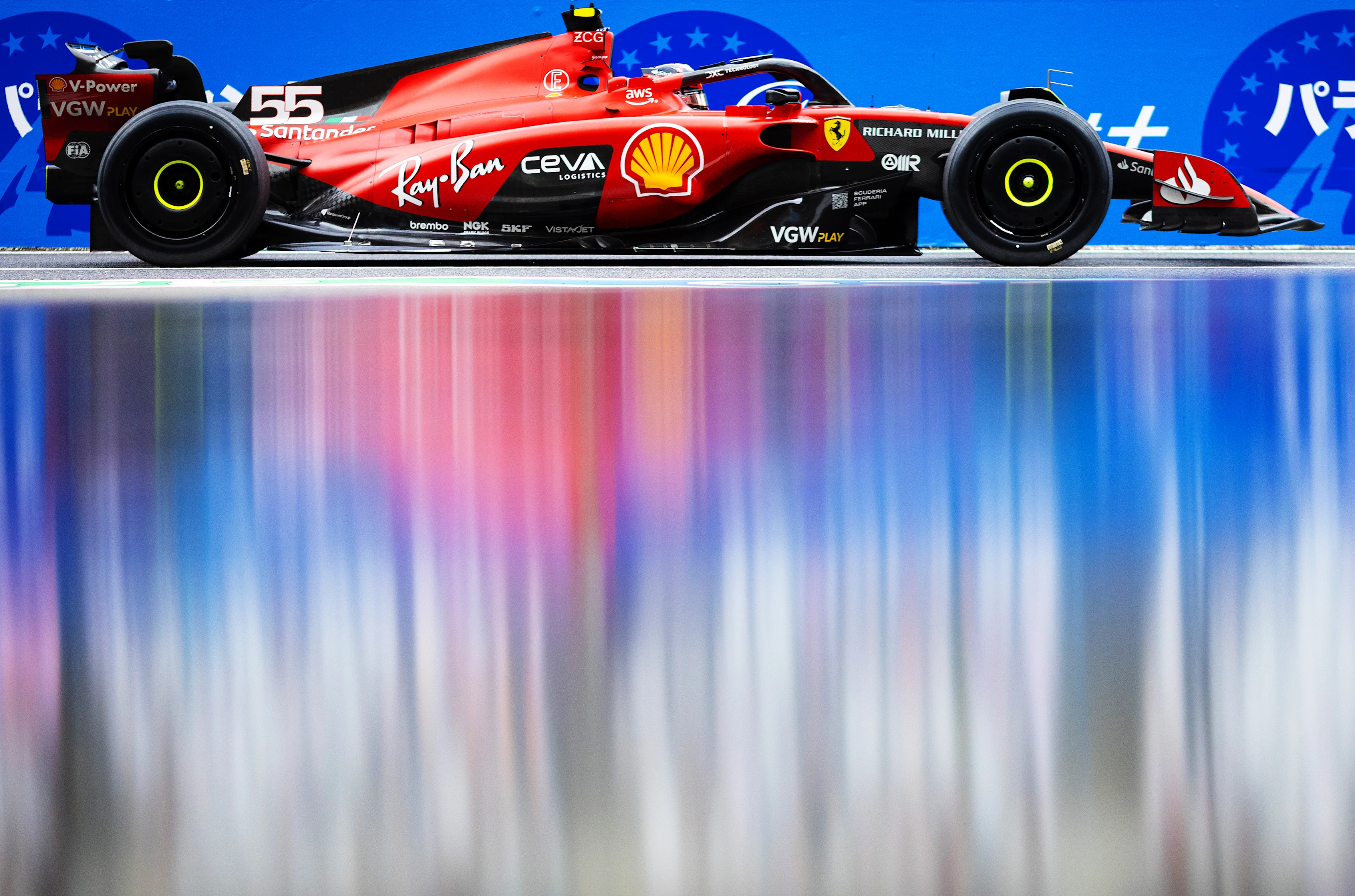 SUZUKA, JAPAN - SEPTEMBER 22: Carlos Sainz of Spain driving (55) the Ferrari SF-23 on track during