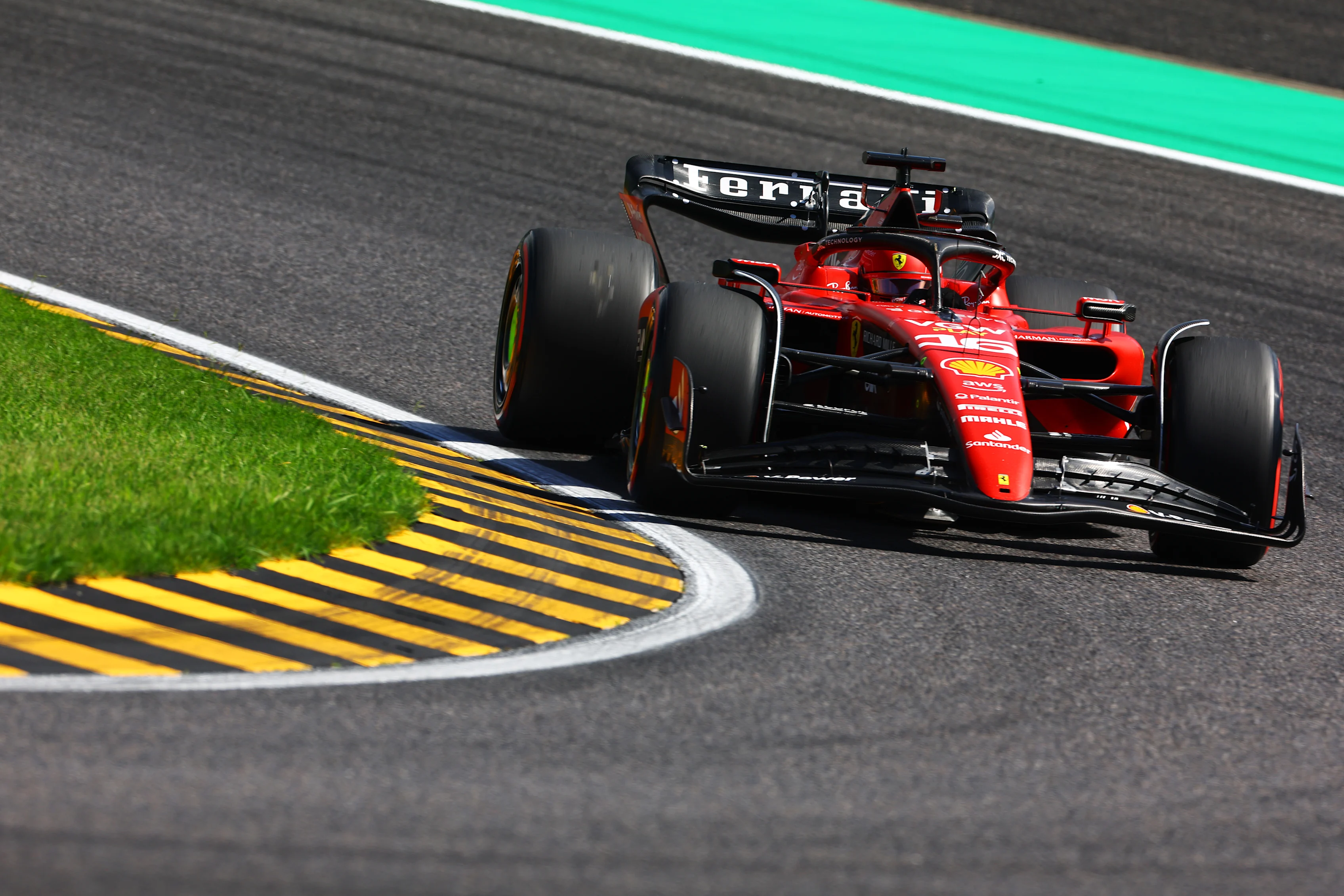 SUZUKA, JAPAN - SEPTEMBER 23: Charles Leclerc of Monaco driving the (16) Ferrari SF-23 on track during final practice ahead of the F1 Grand Prix of Japan at Suzuka International Racing Course on September 23, 2023 in Suzuka, Japan. (Photo by Mark Thompson/Getty Images)