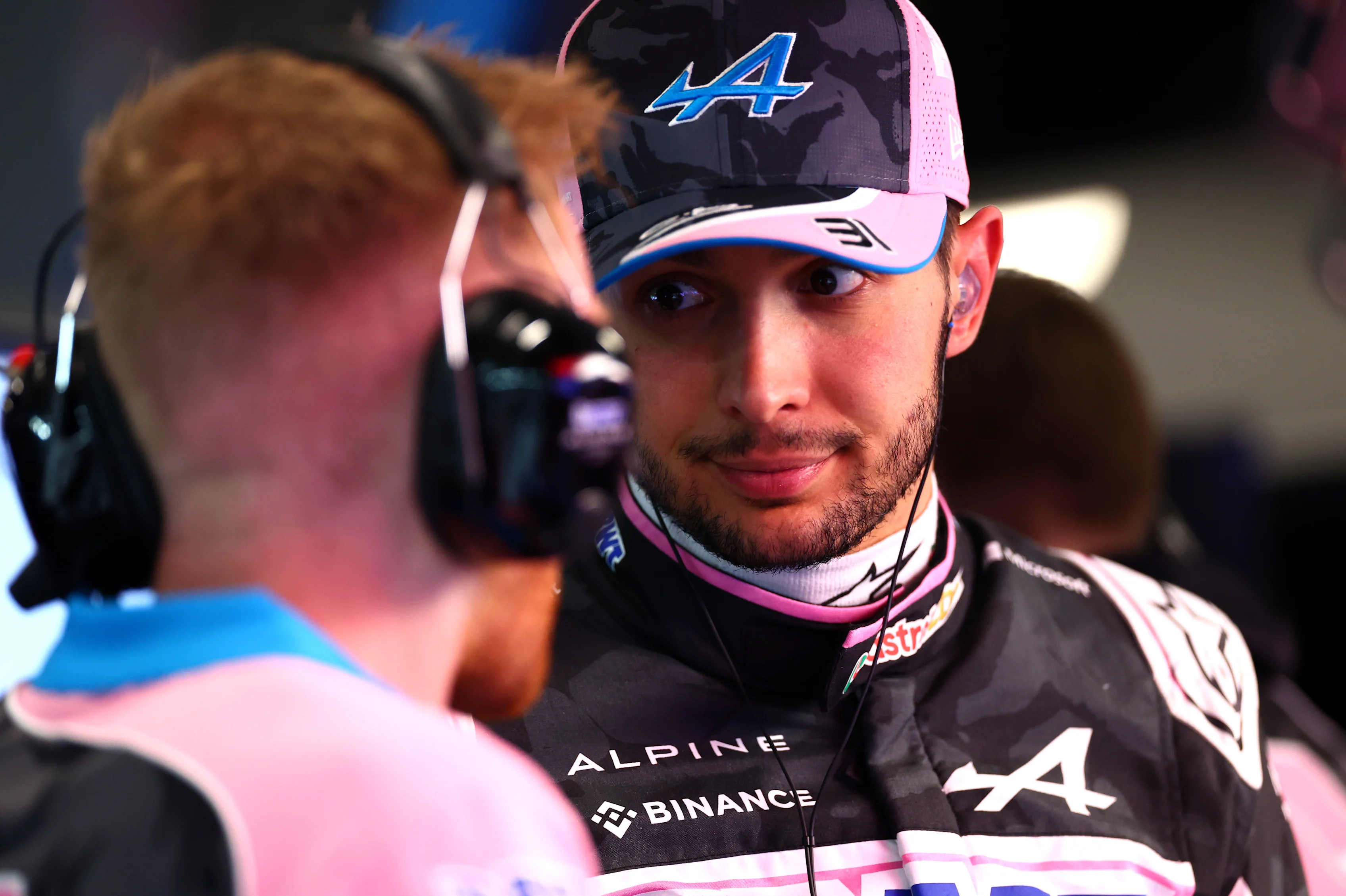 LAS VEGAS, NEVADA - NOVEMBER 17: Esteban Ocon of France and Alpine F1 looks on in the garage during