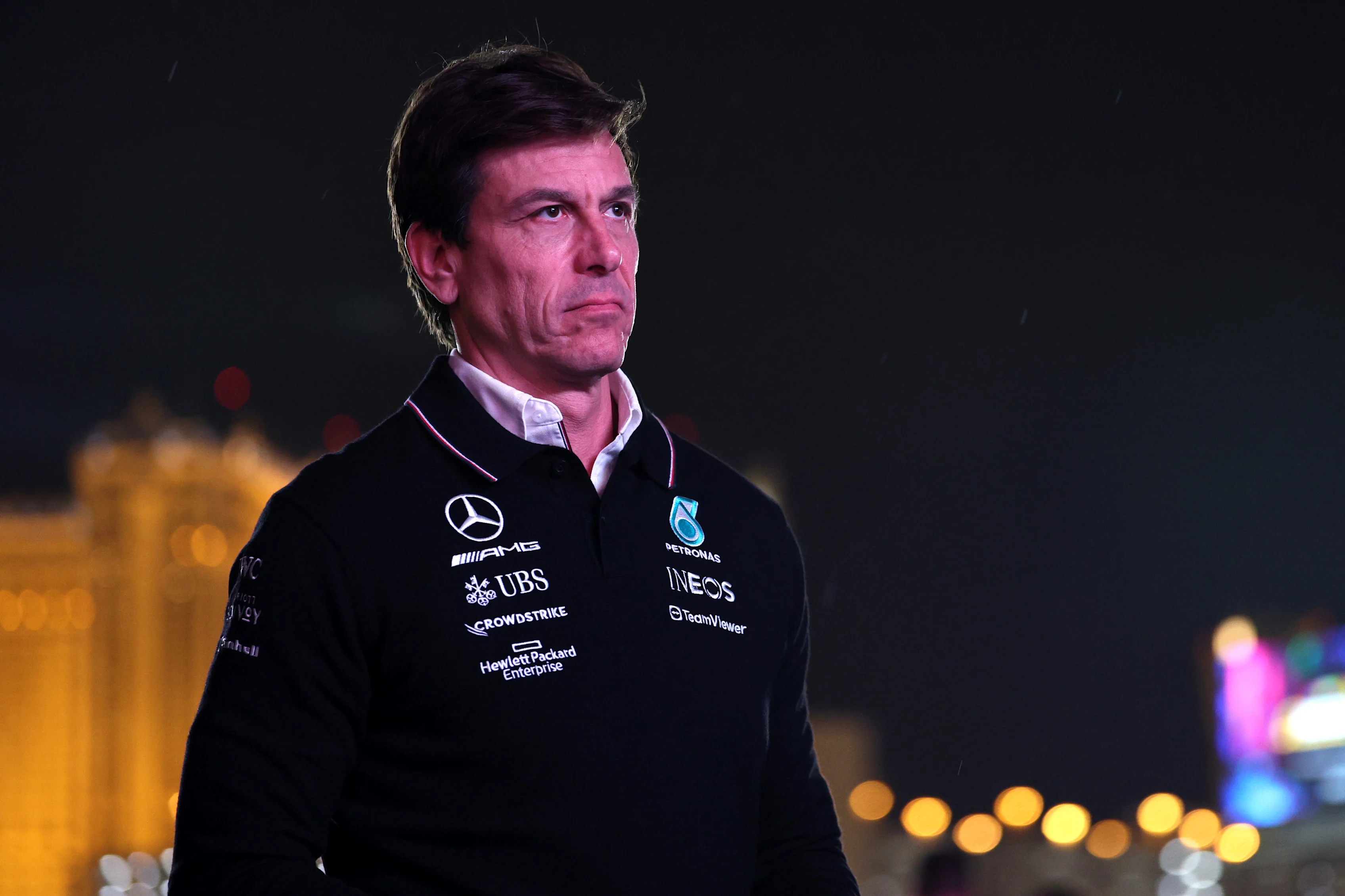 LAS VEGAS, NEVADA - NOVEMBER 15: Mercedes GP Executive Director Toto Wolff walks in the Paddock