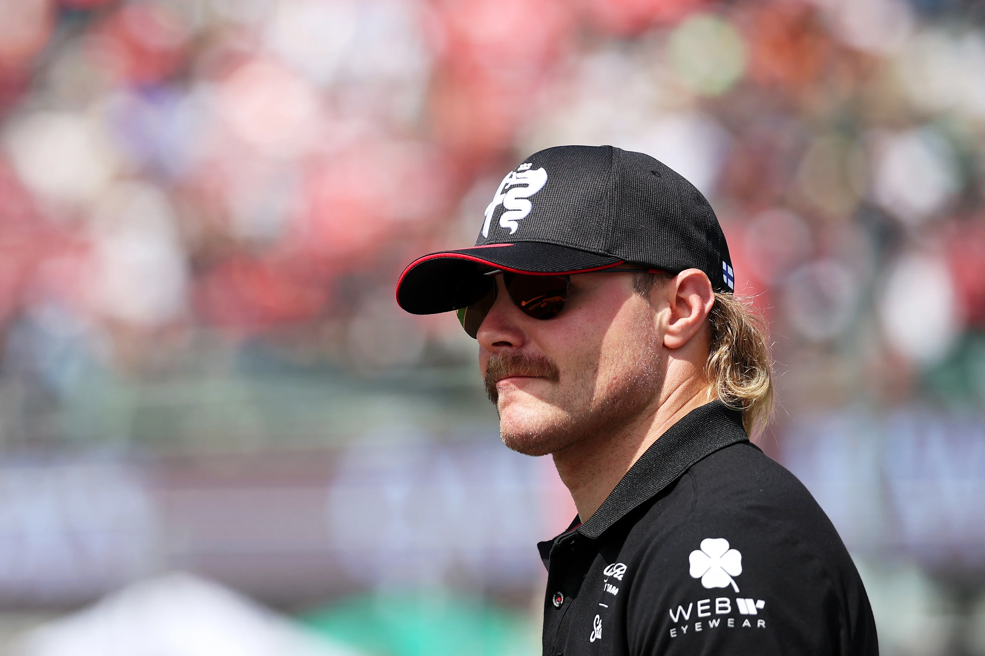 MEXICO CITY, MEXICO - OCTOBER 29: Valtteri Bottas of Finland and Alfa Romeo F1 looks on from the drivers parade prior to the F1 Grand Prix of Mexico at Autodromo Hermanos Rodriguez on October 29, 2023 in Mexico City, Mexico. (Photo by Jared C. Tilton/Getty Images)