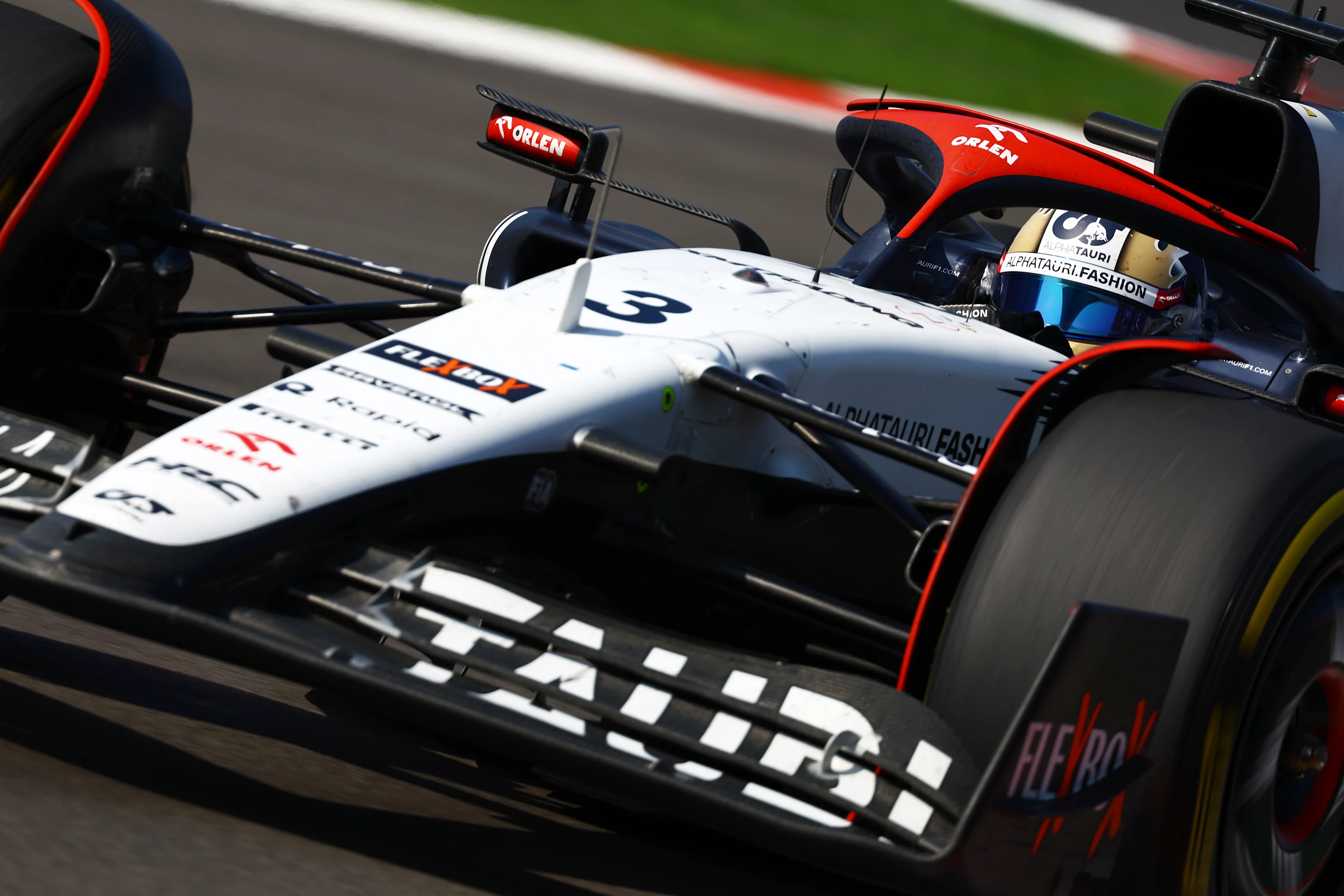 MEXICO CITY, MEXICO - OCTOBER 29: Daniel Ricciardo of Australia driving the (3) Scuderia AlphaTauri AT04 on track during the F1 Grand Prix of Mexico at Autodromo Hermanos Rodriguez on October 29, 2023 in Mexico City, Mexico. (Photo by Mark Thompson/Getty Images)