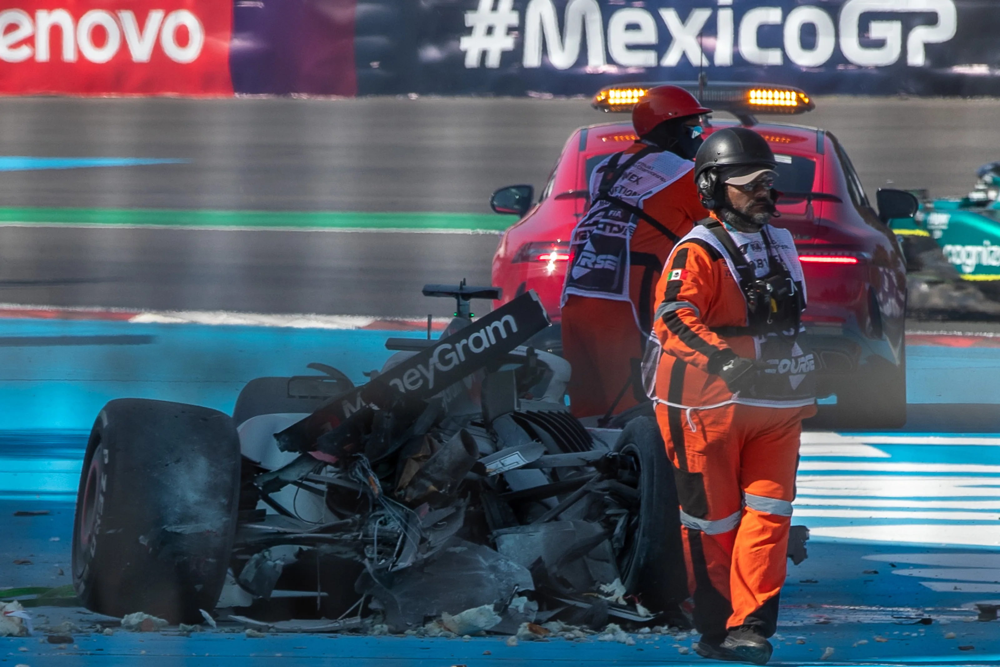MEXICO CITY, MEXICO - OCTOBER 29: Kevin Magnussen of Denmark driving the (20) Haas F1 VF-23 Ferrari