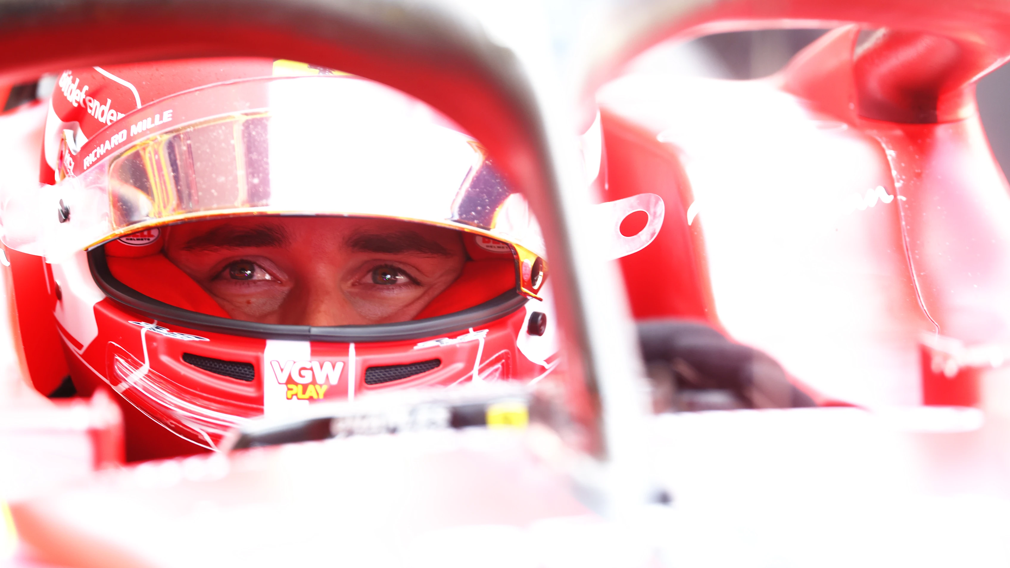 MEXICO CITY, MEXICO - OCTOBER 27: Charles Leclerc of Monaco and Ferrari prepares to drive in the