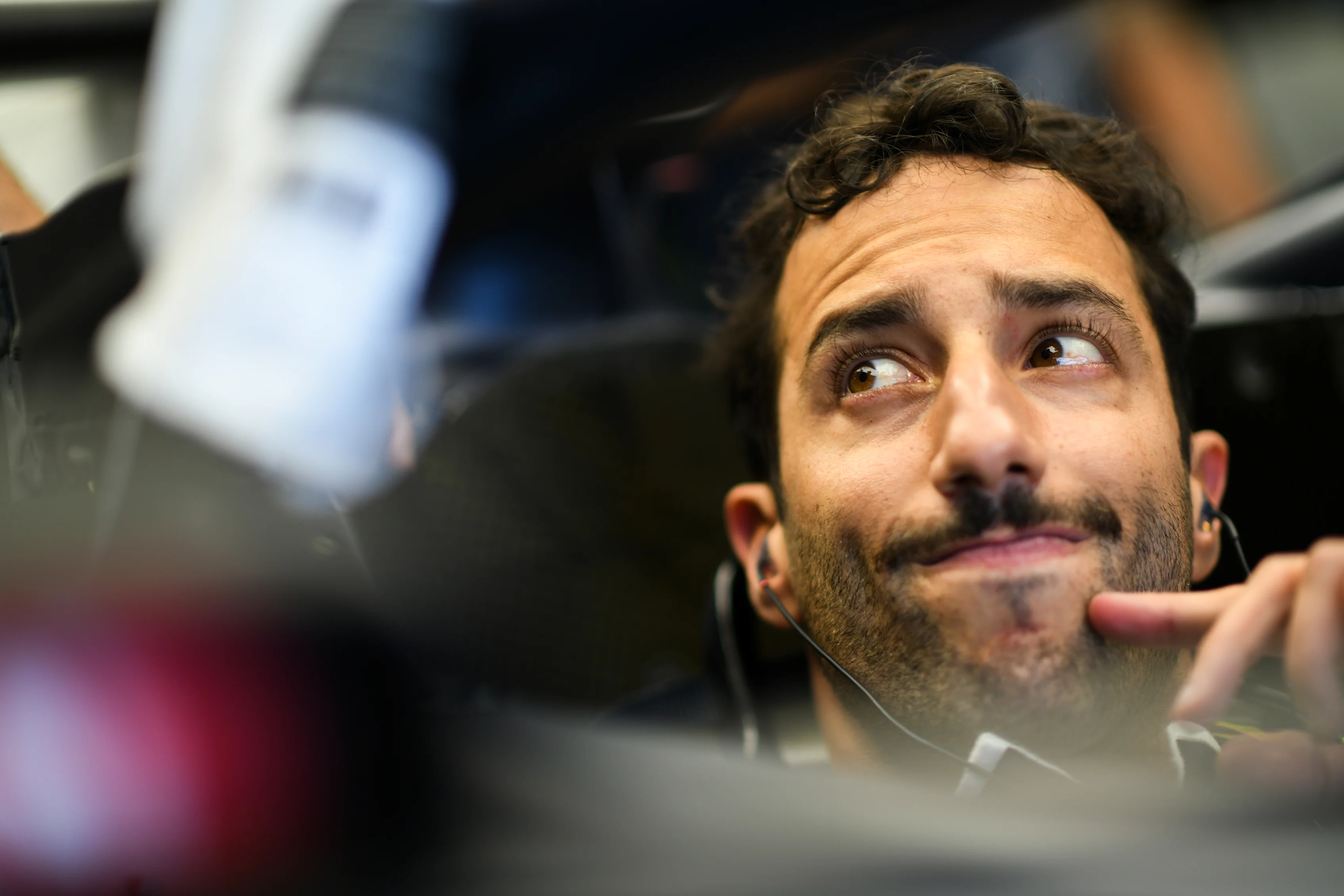 MEXICO CITY, MEXICO - OCTOBER 28: Daniel Ricciardo of Australia and Scuderia AlphaTauri prepares to drive in the garage during qualifying ahead of the F1 Grand Prix of Mexico at Autodromo Hermanos Rodriguez on October 28, 2023 in Mexico City, Mexico. (Photo by Rudy Carezzevoli/Getty Images)
