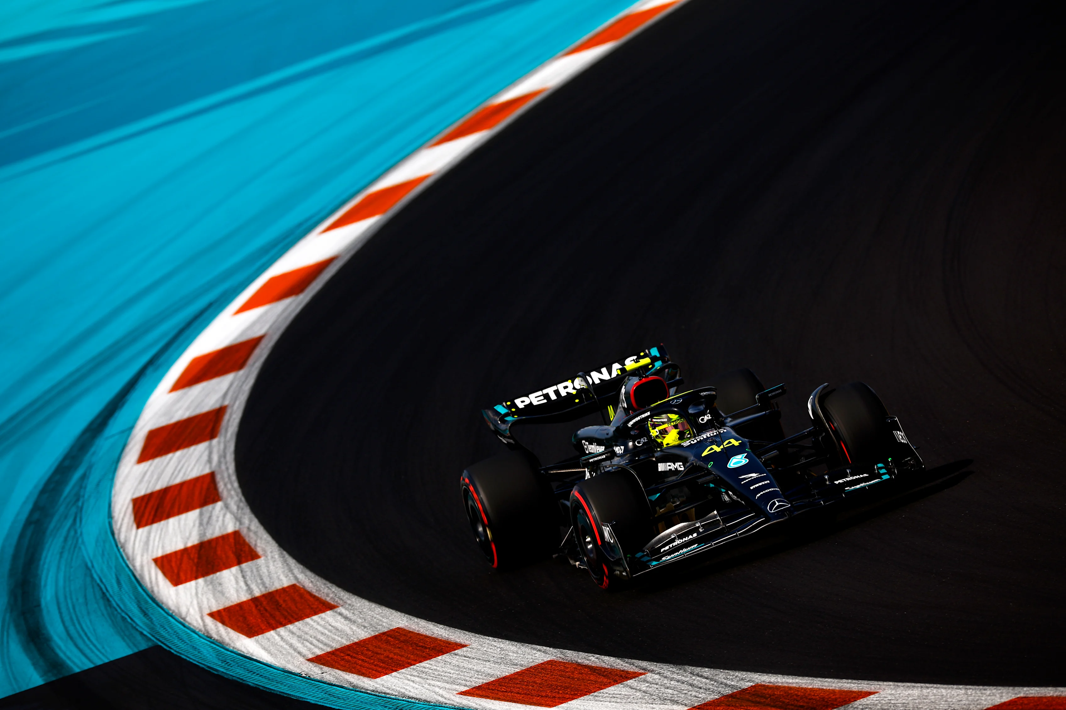 MIAMI, FLORIDA - MAY 06: Lewis Hamilton of Great Britain driving the (44) Mercedes AMG Petronas F1